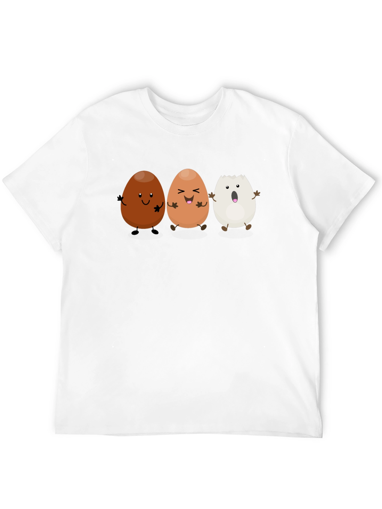 Funny Egg Cartoon Black T-Shirt