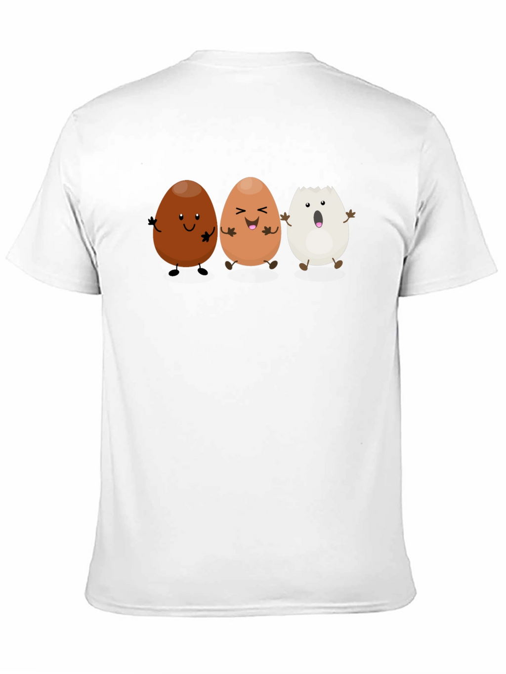 Funny Egg Cartoon Black T-Shirt