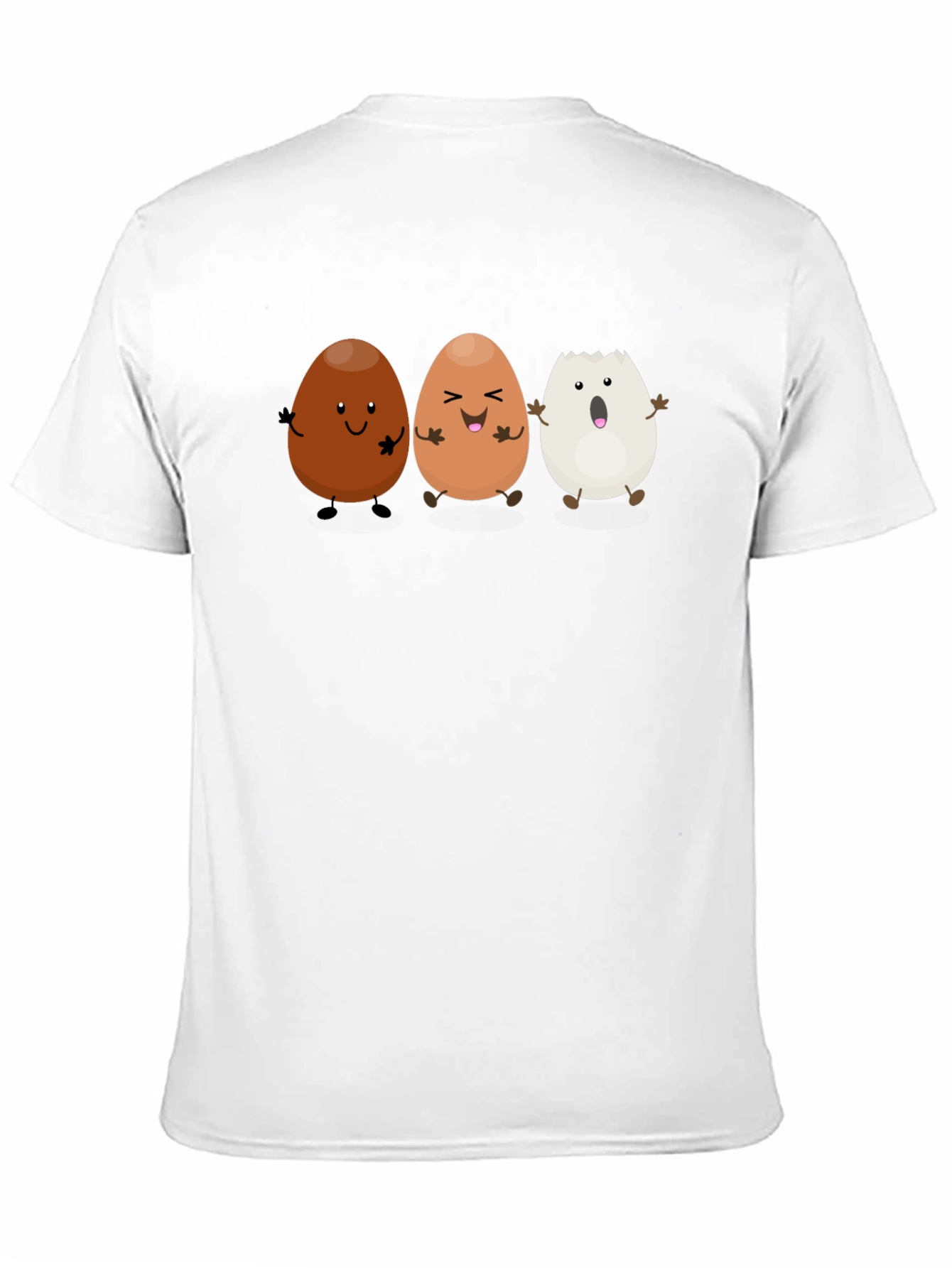 Funny Egg Cartoon Black T-Shirt