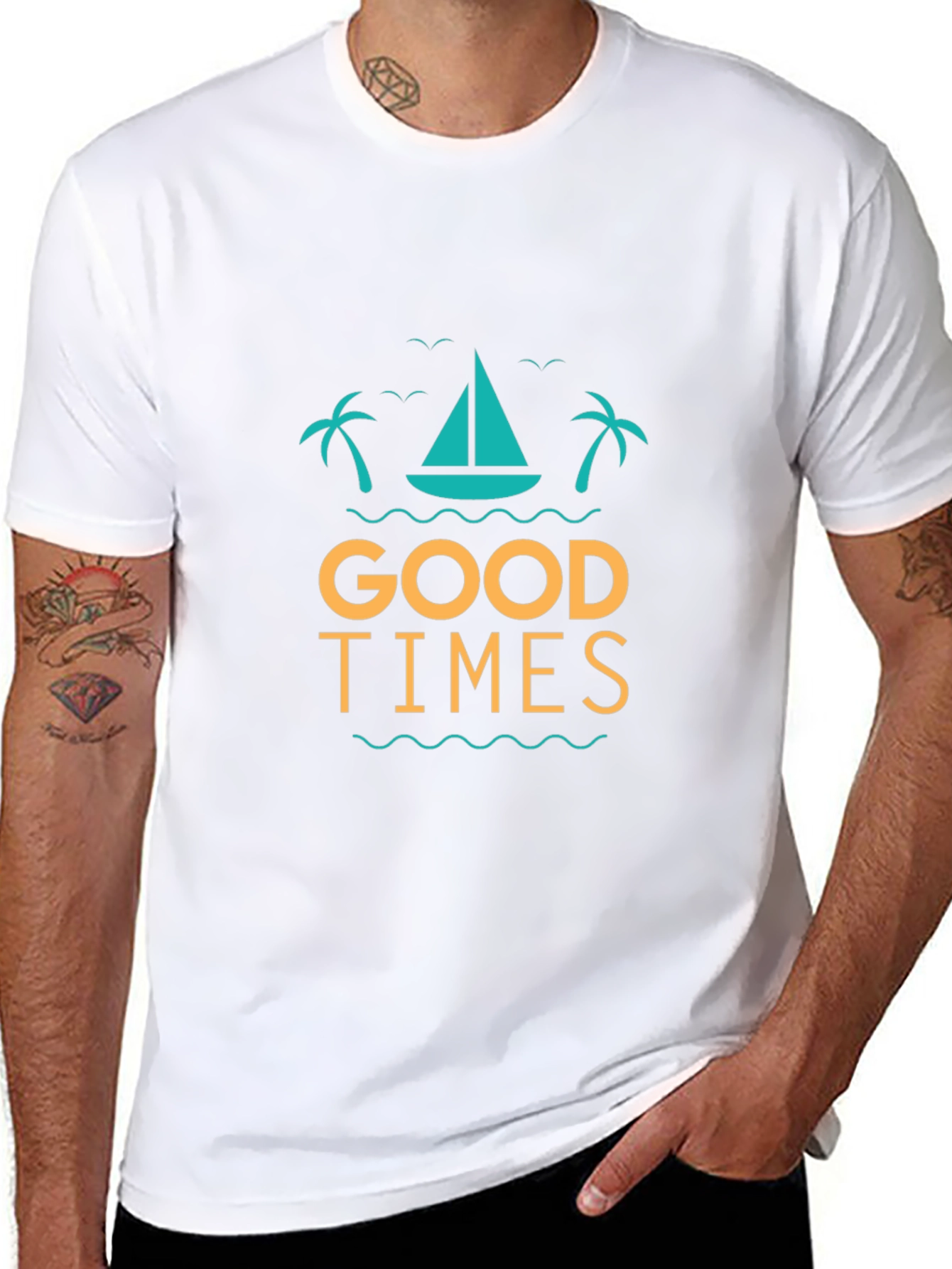 Good Times Graphic Tee - Black Cotton T-Shirt
