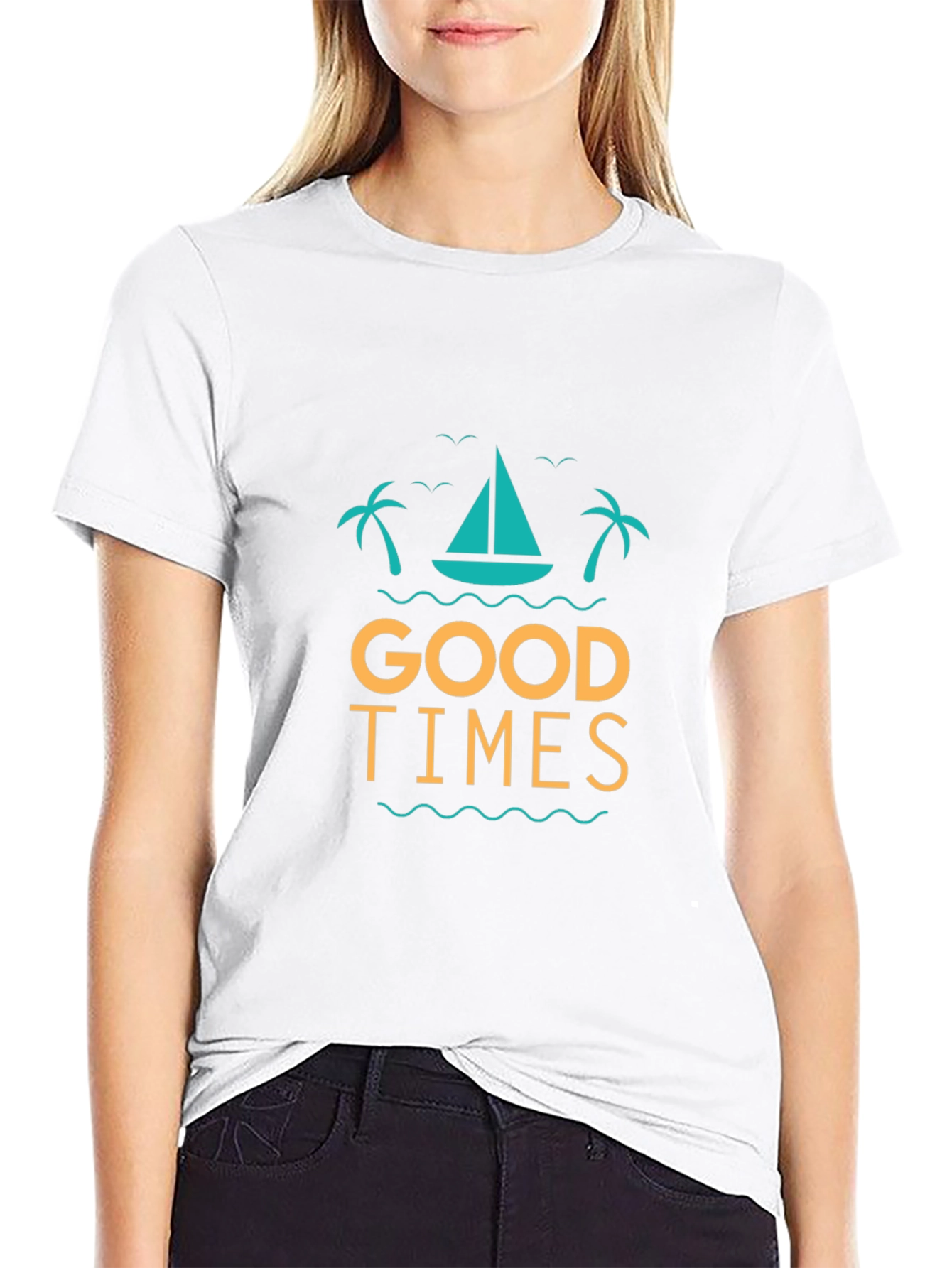 Good Times Graphic Tee - Black Cotton T-Shirt