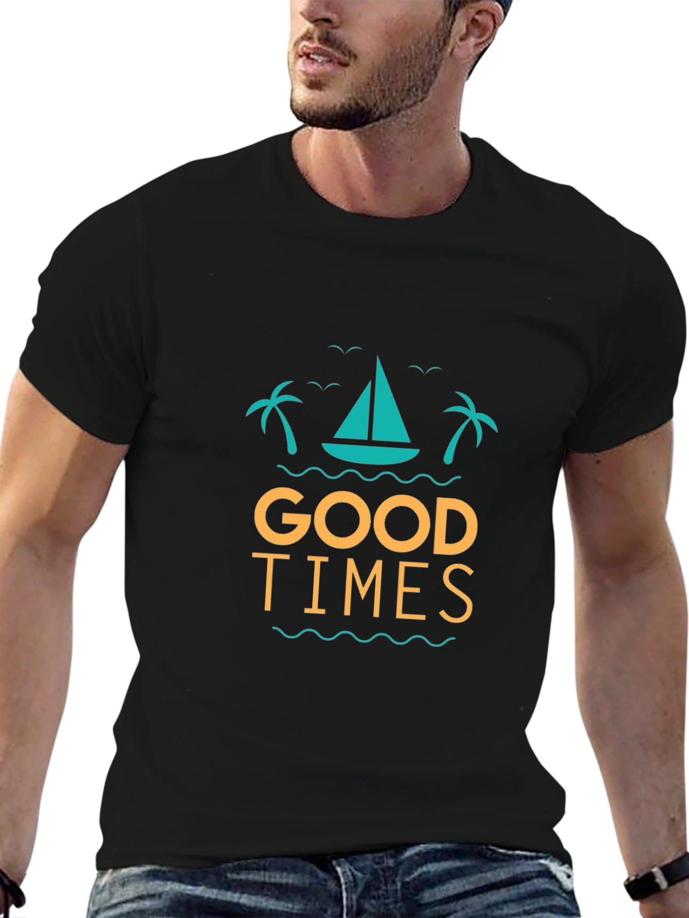 Good Times Graphic Tee - Black Cotton T-Shirt