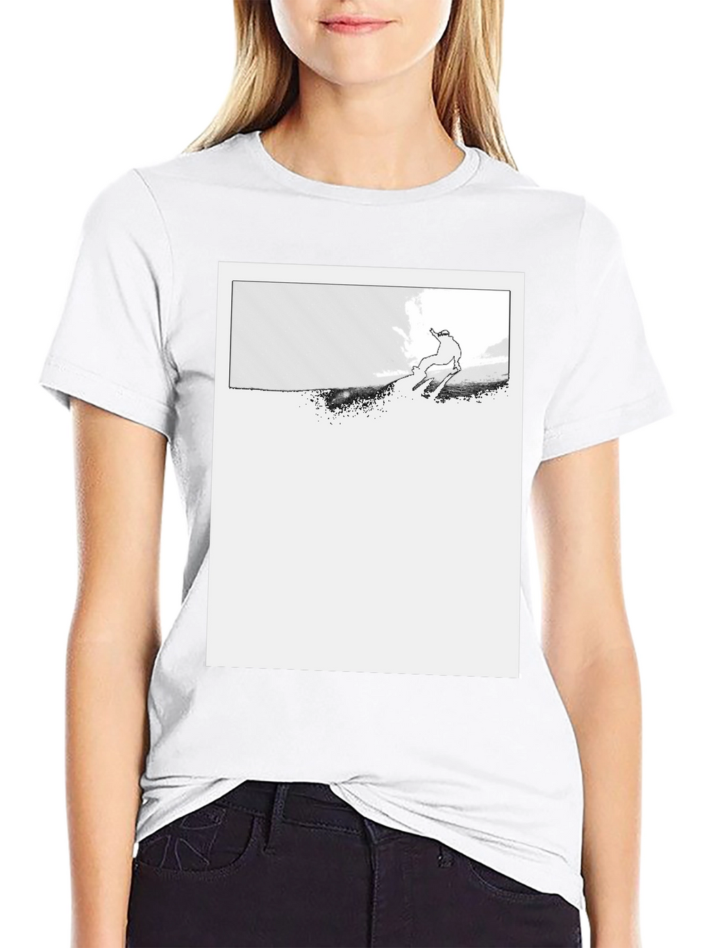 Ski Jumper Graphic Black T-Shirt