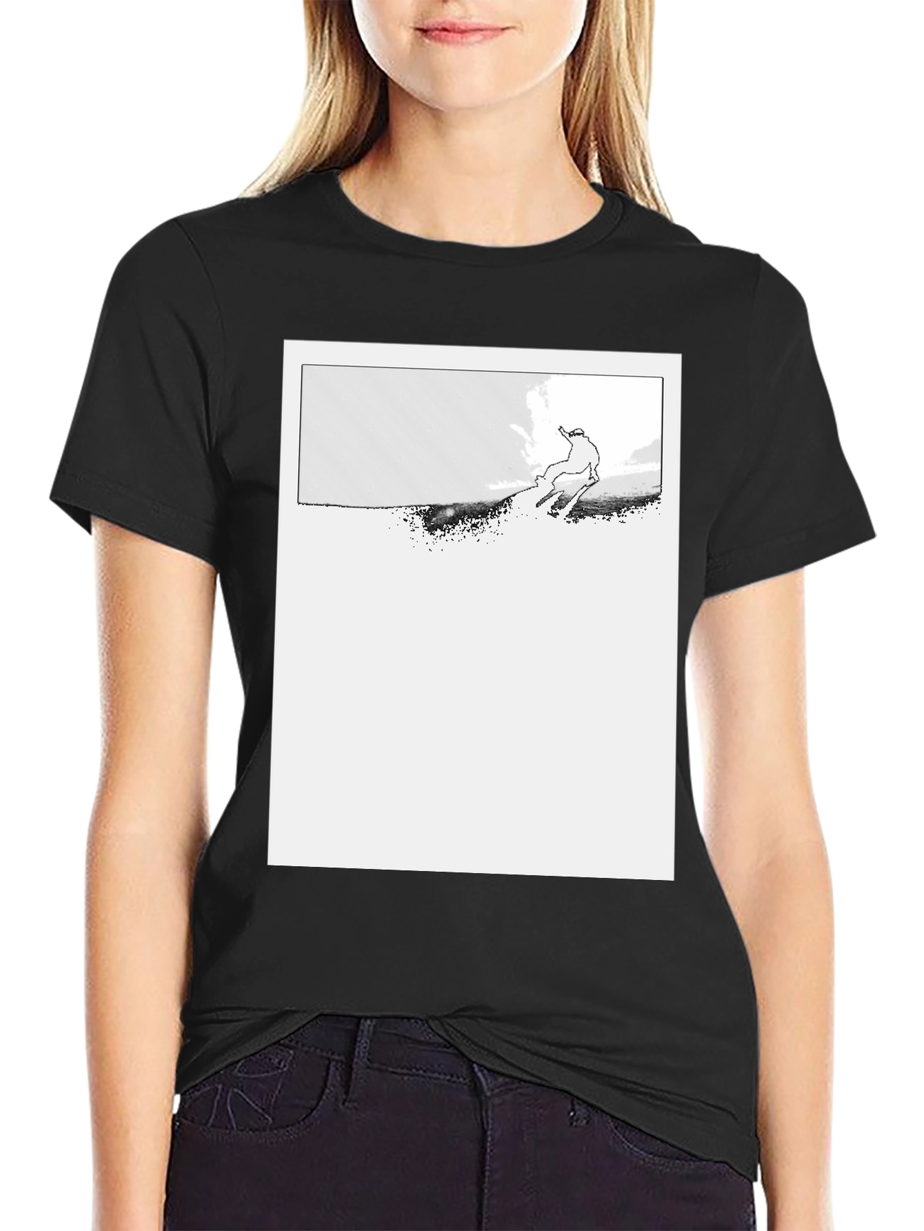Ski Jumper Graphic Black T-Shirt
