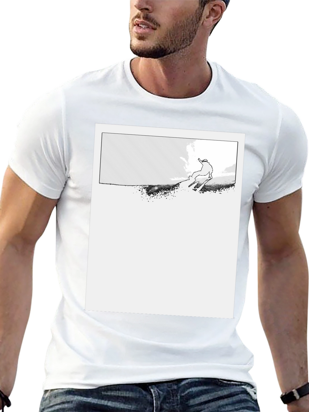 Ski Jumper Graphic Black T-Shirt