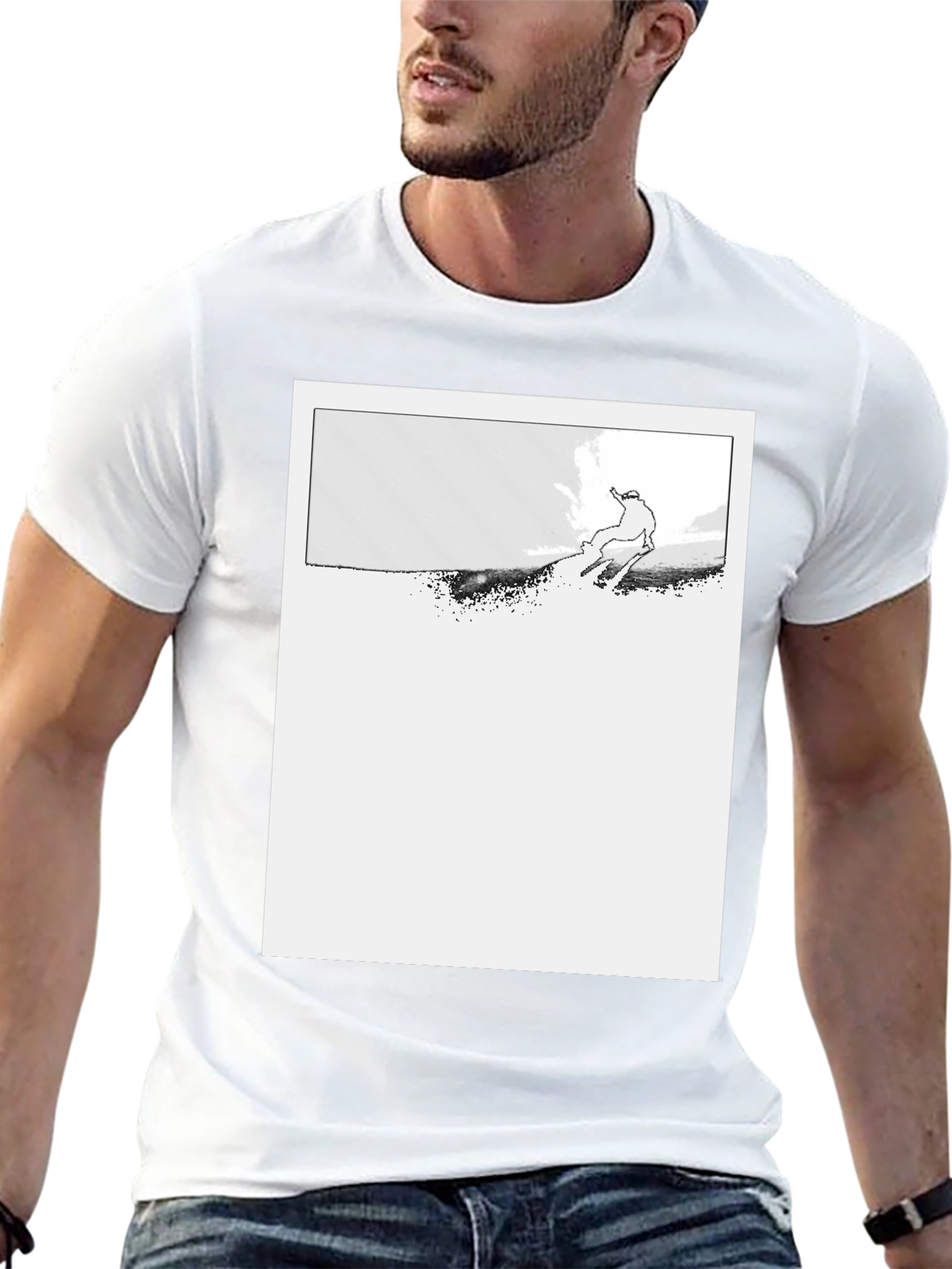 Ski Jumper Graphic Black T-Shirt