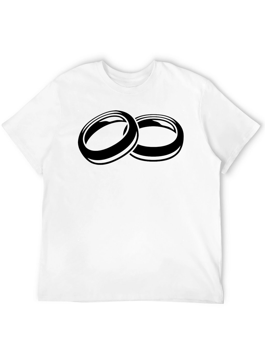 Mens Black T-Shirt with Interlocking Rings Graphic