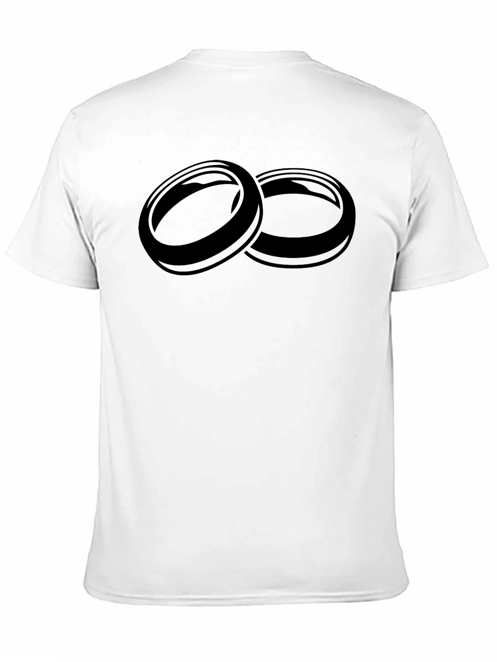 Mens Black T-Shirt with Interlocking Rings Graphic