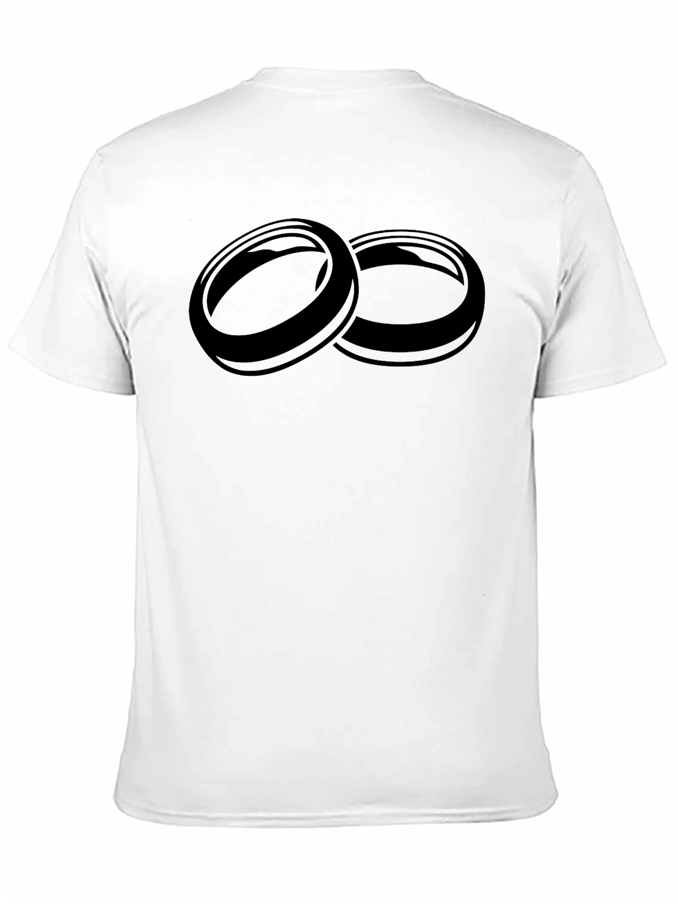 Mens Black T-Shirt with Interlocking Rings Graphic
