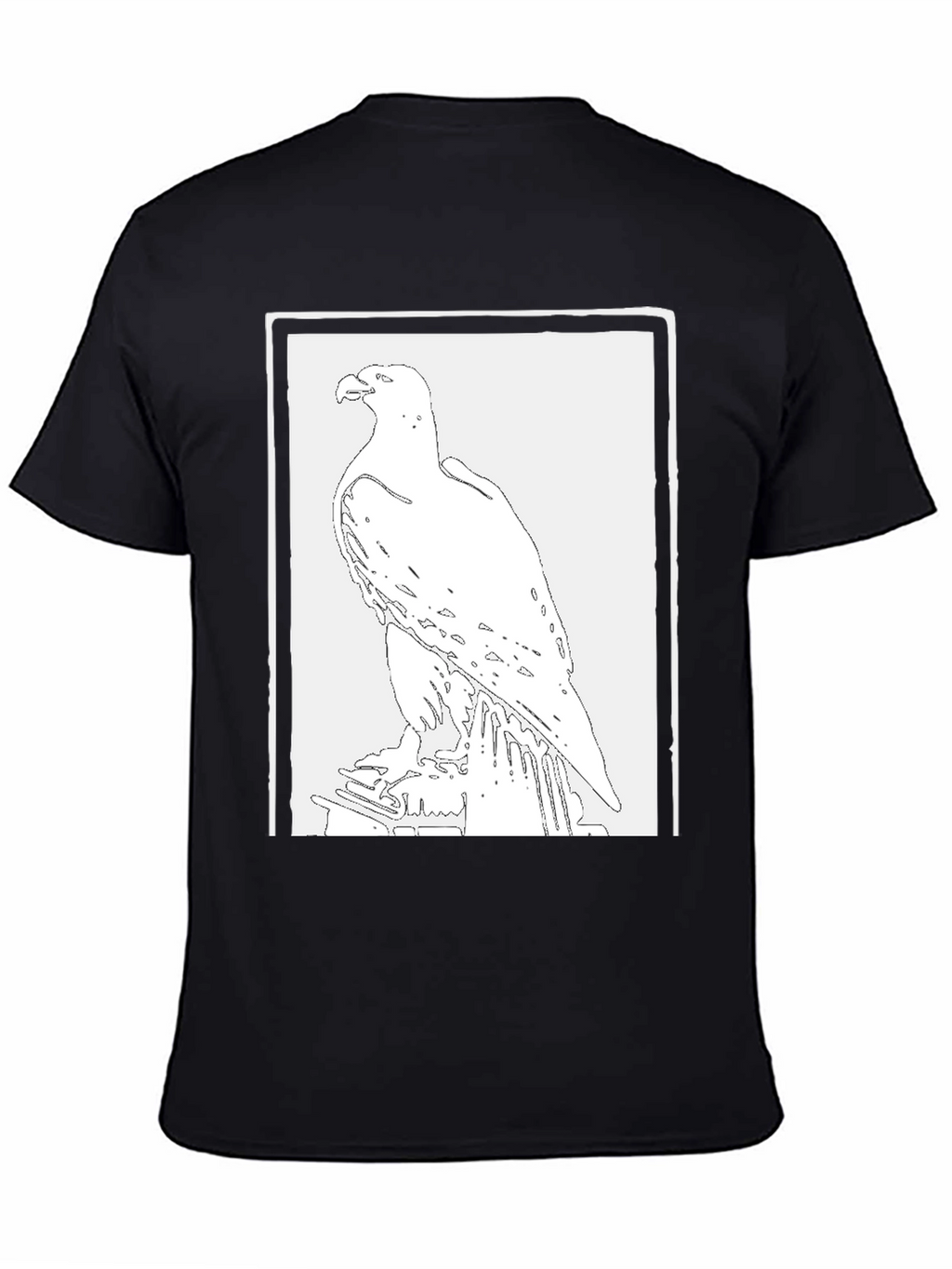 Eagle Graphic Tee - Black Cotton T-Shirt