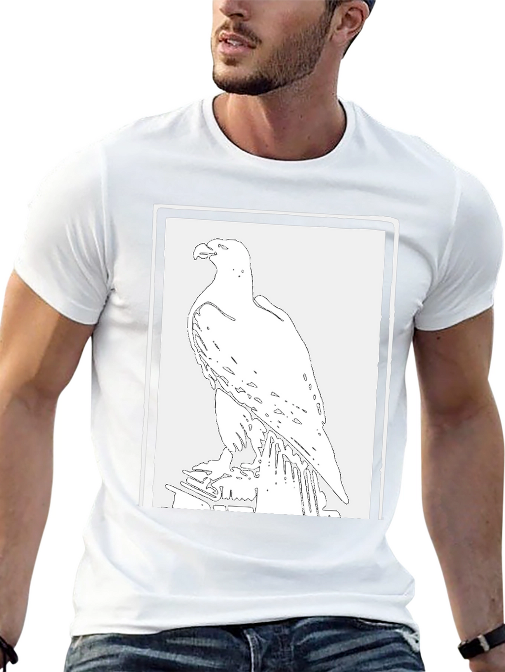Eagle Graphic Tee - Black Cotton T-Shirt