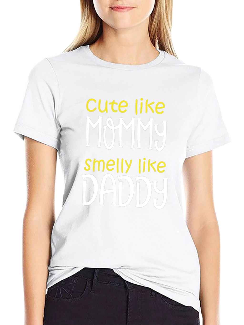 Cute Like Mommy Smelly Like Daddy Black T-Shirt