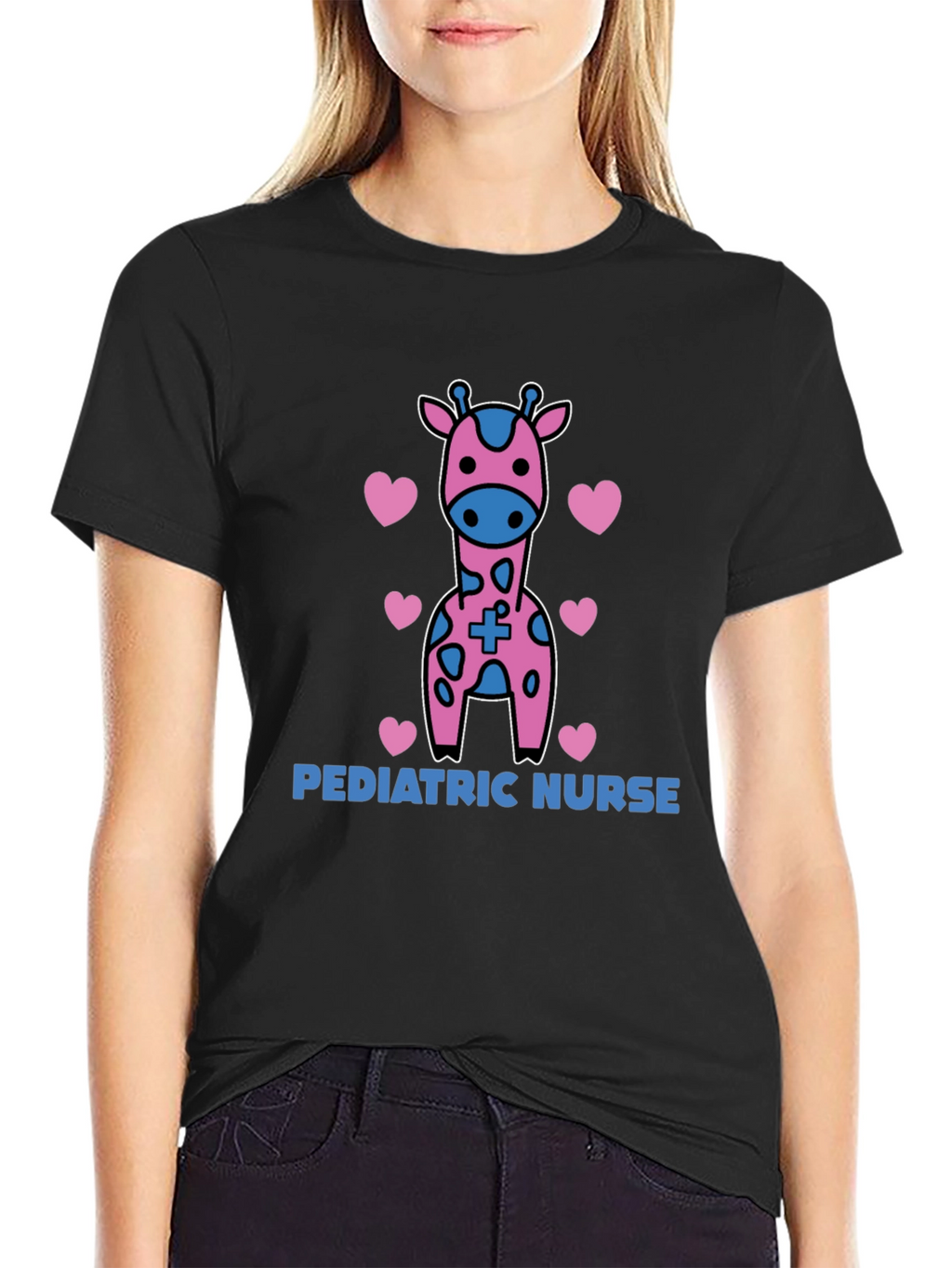 Pediatric Nurse Giraffe Heart T-Shirt