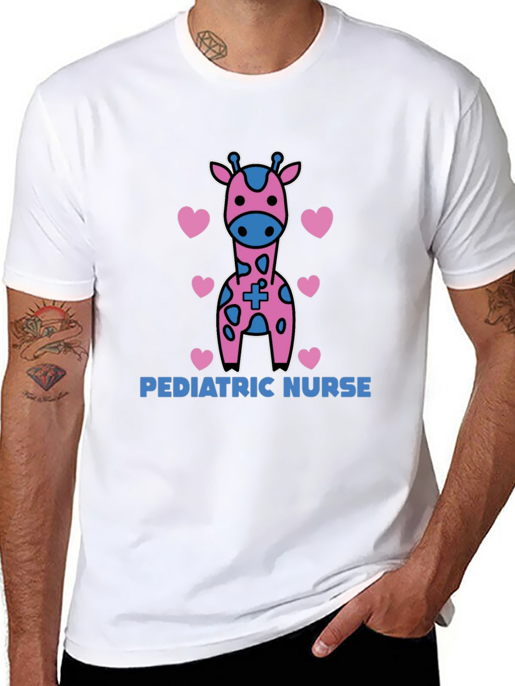 Pediatric Nurse Giraffe Heart T-Shirt
