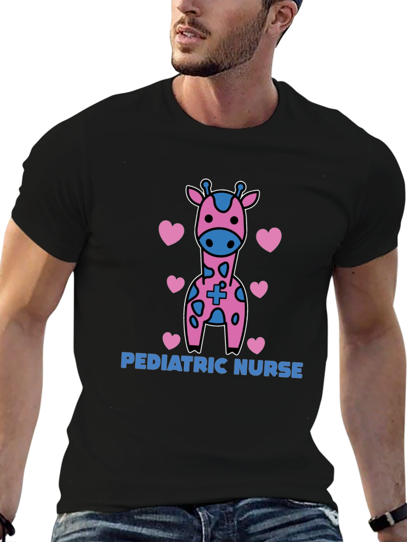 Pediatric Nurse Giraffe Heart T-Shirt