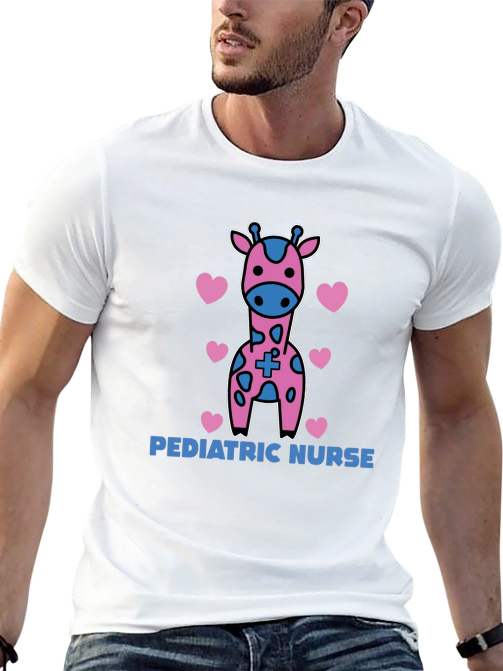 Pediatric Nurse Giraffe Heart T-Shirt