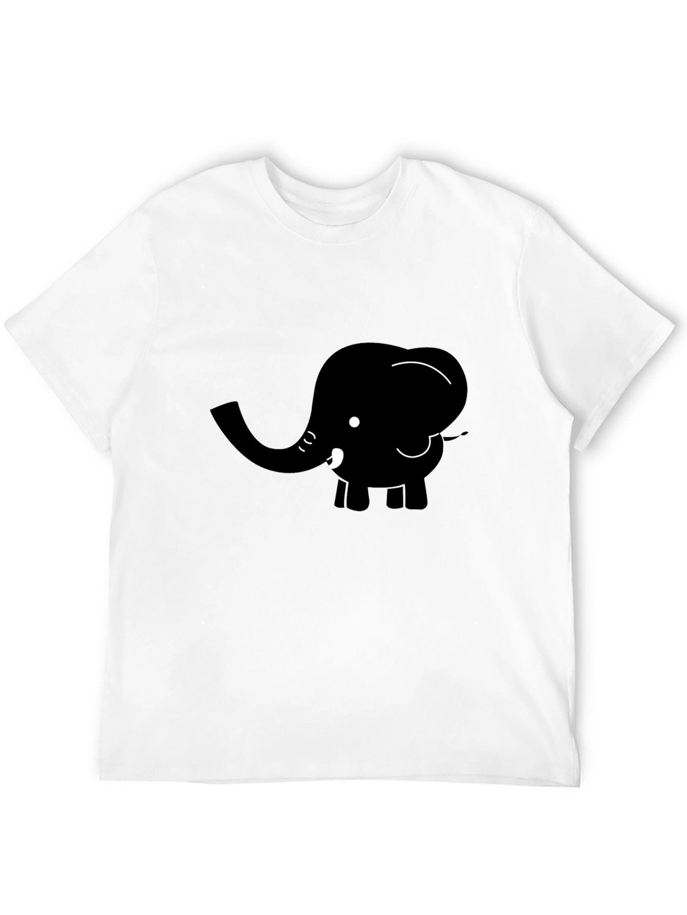 Black Elephant Graphic Tee - Cute Cartoon Animal Shirt