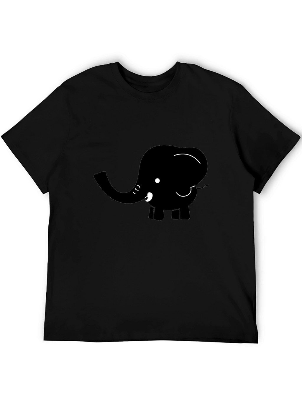 Black Elephant Graphic Tee - Cute Cartoon Animal Shirt