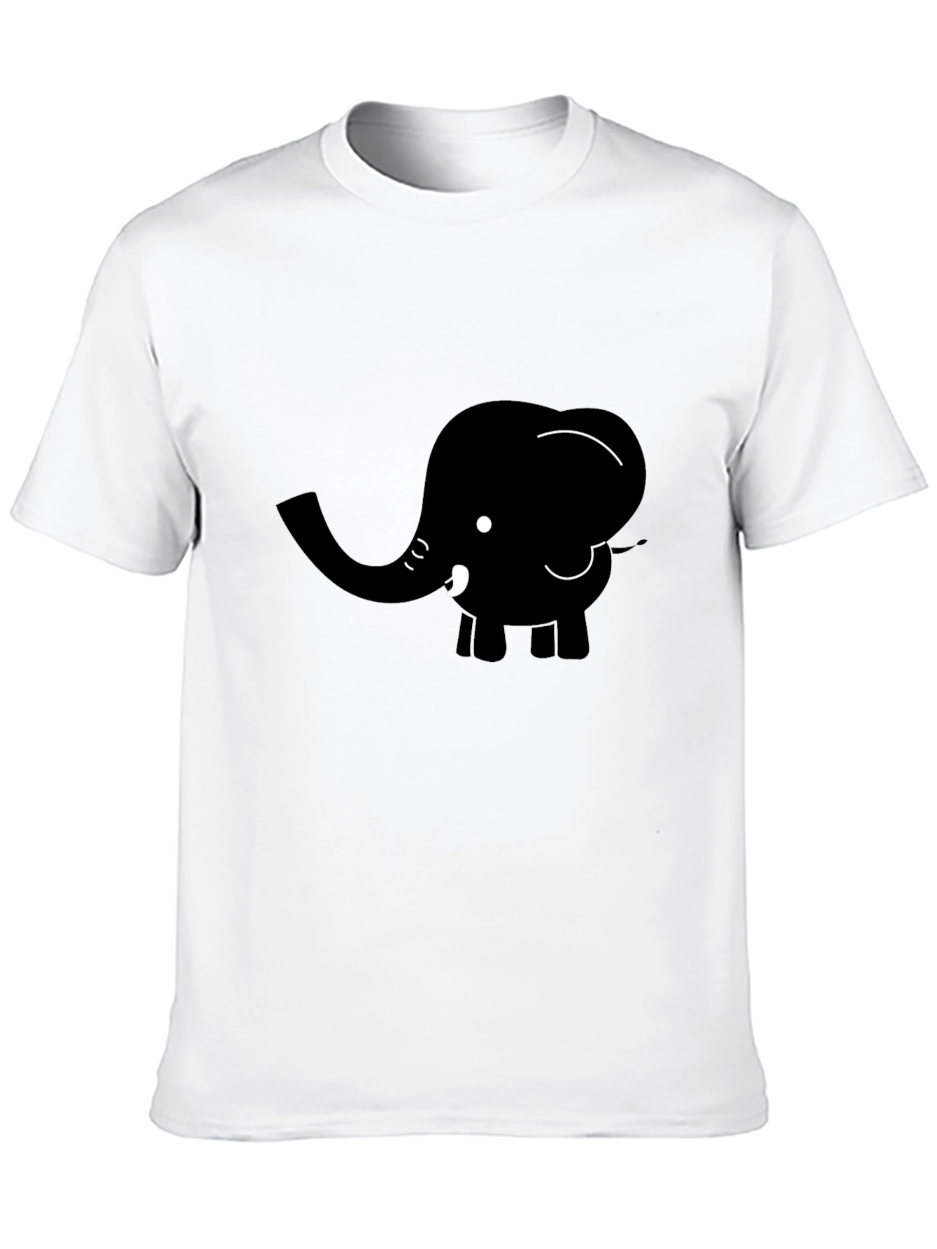 Black Elephant Graphic Tee - Cute Cartoon Animal Shirt