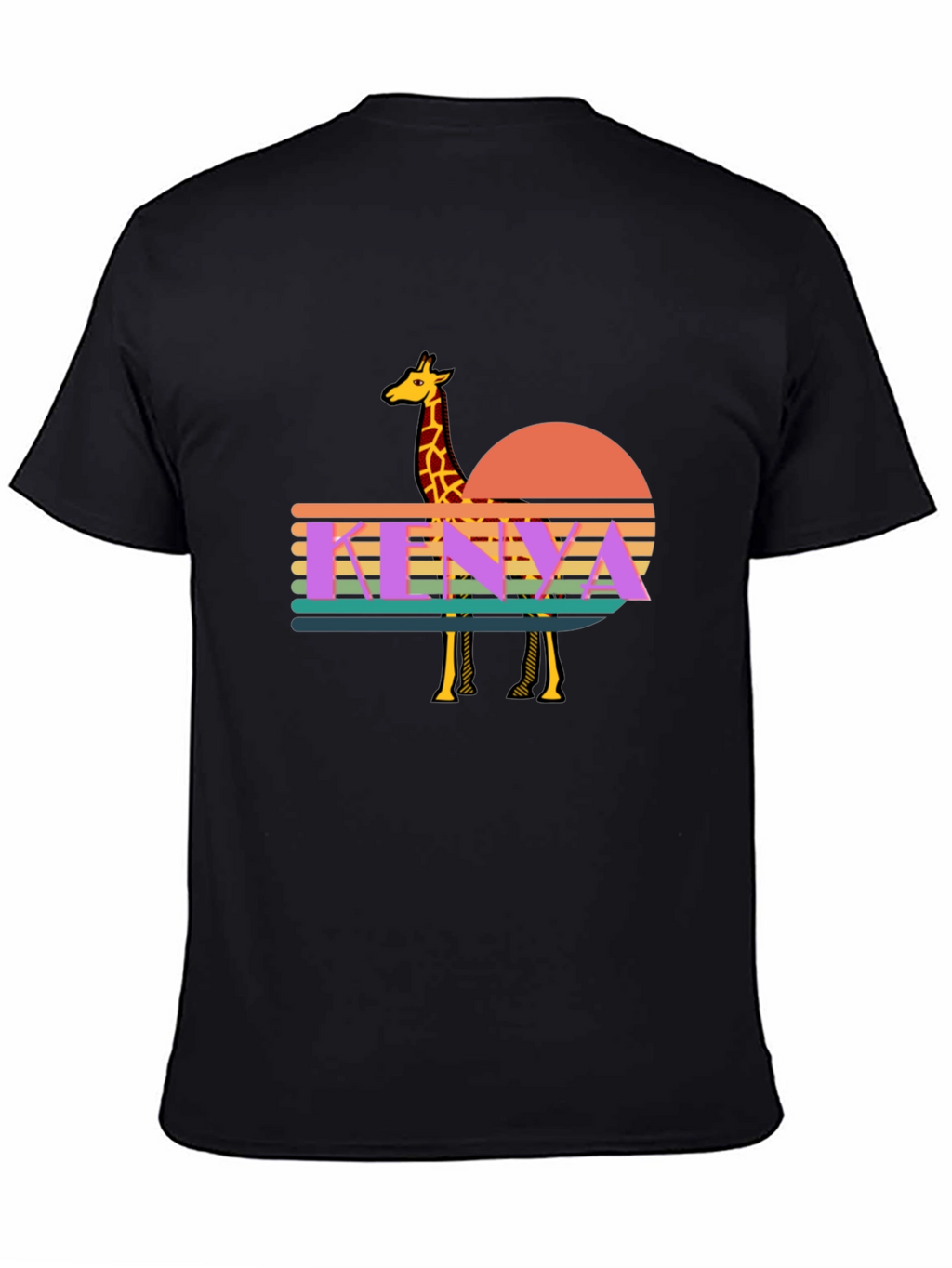 Kenya Giraffe Sunset T-Shirt - Retro Graphic Tee