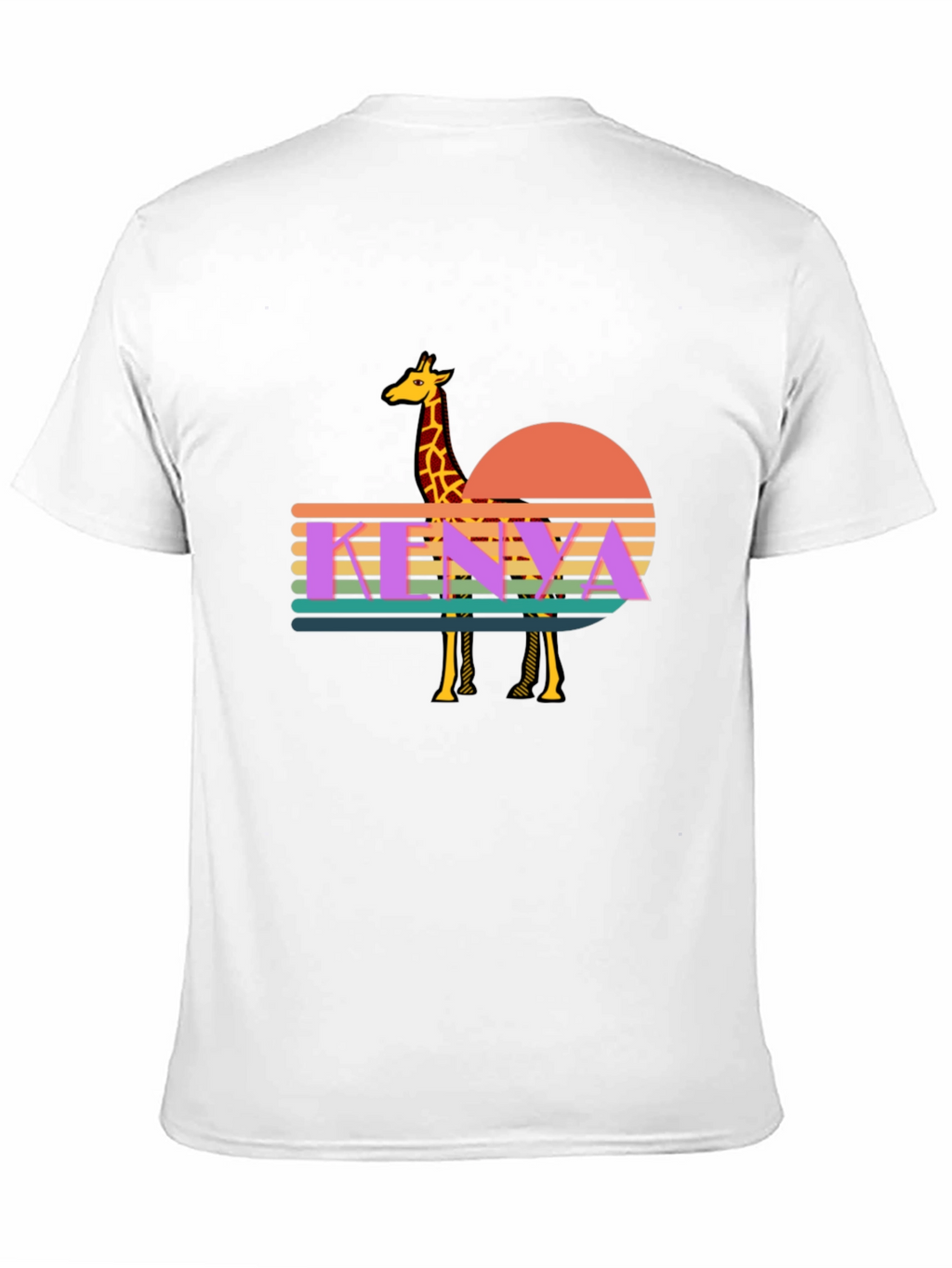 Kenya Giraffe Sunset T-Shirt - Retro Graphic Tee