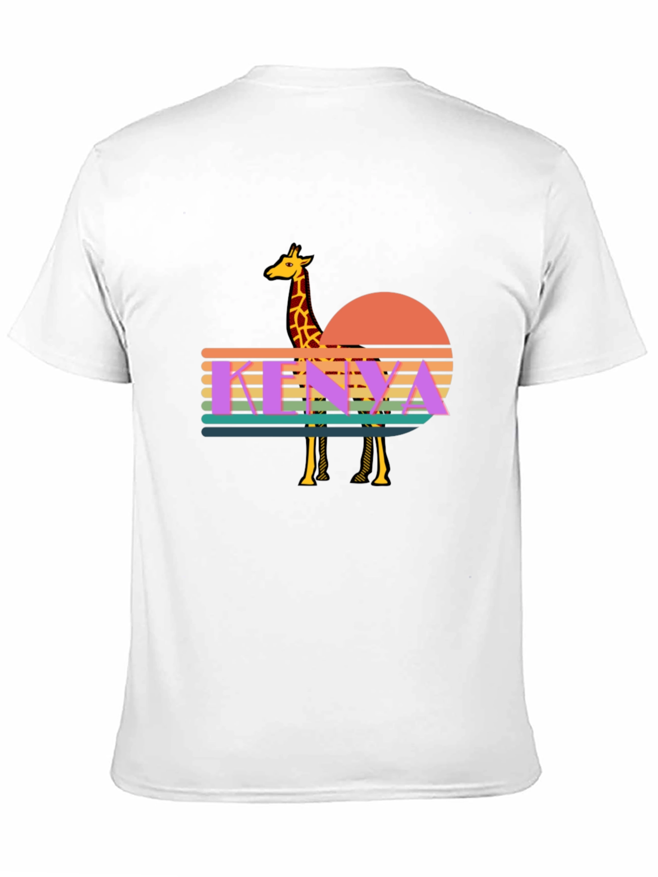 Kenya Giraffe Sunset T-Shirt - Retro Graphic Tee