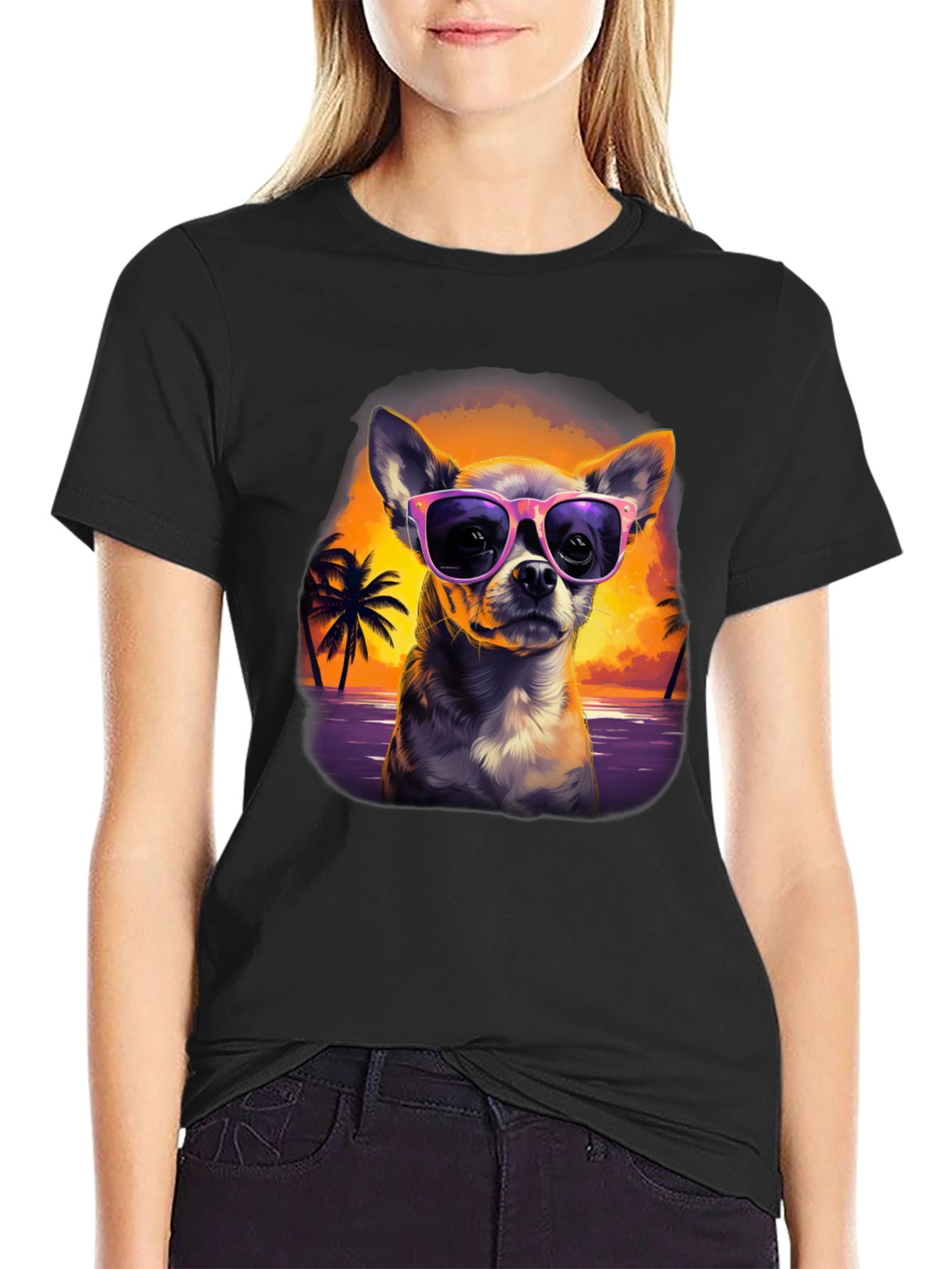 Chihuahua Sunset T-Shirt - Cool Dog Design
