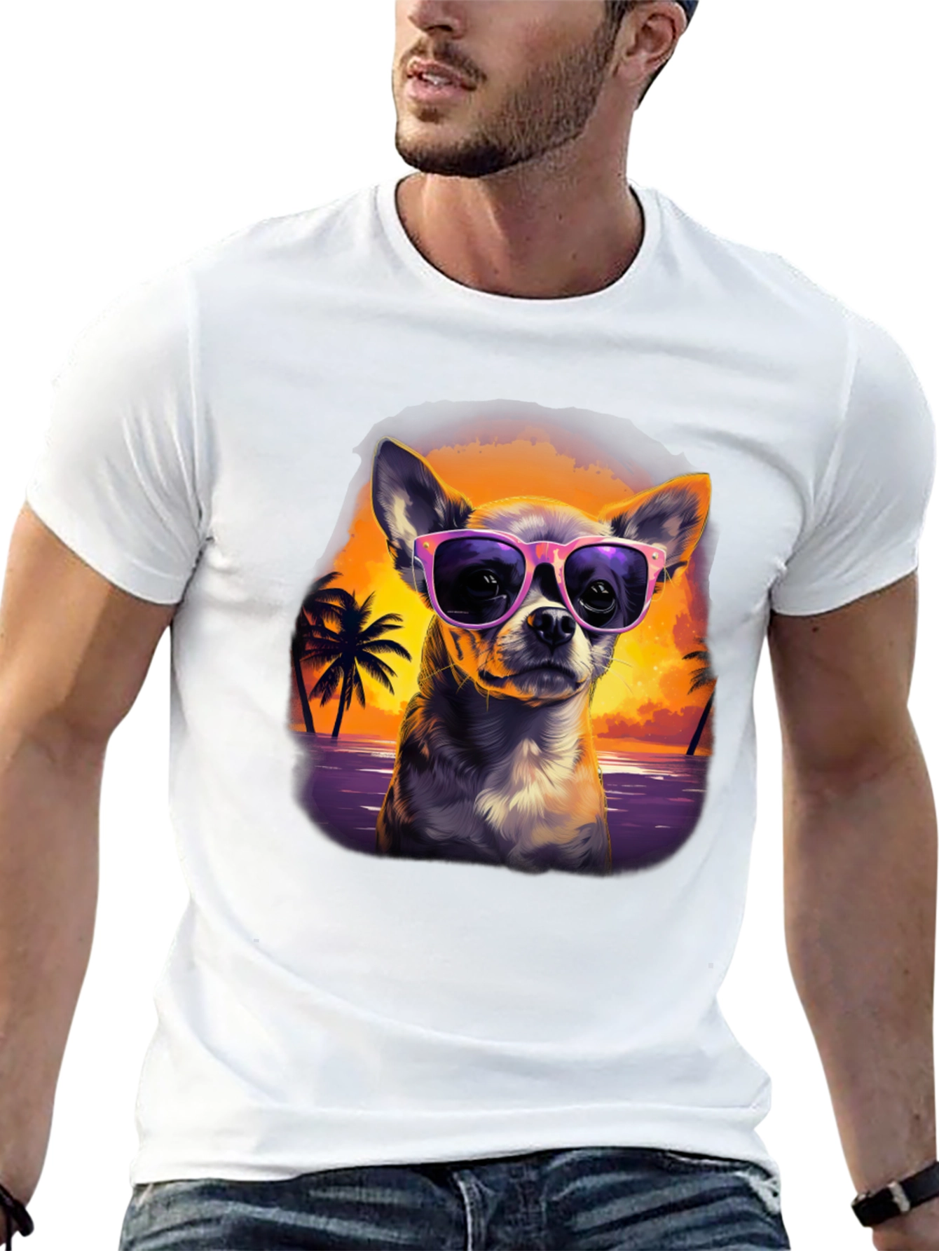 Chihuahua Sunset T-Shirt - Cool Dog Design