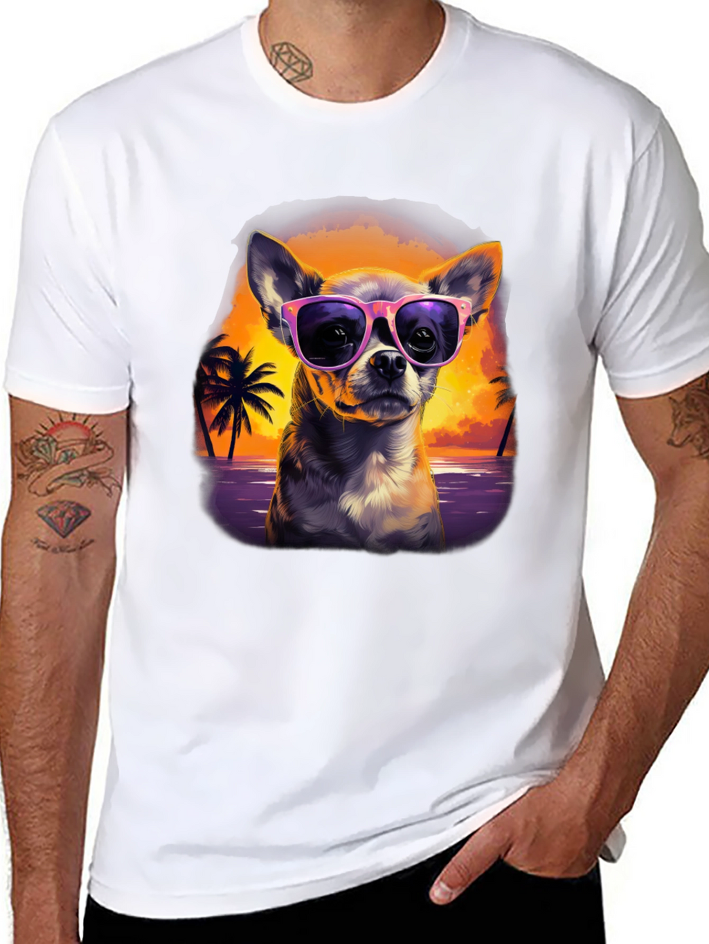 Chihuahua Sunset T-Shirt - Cool Dog Design