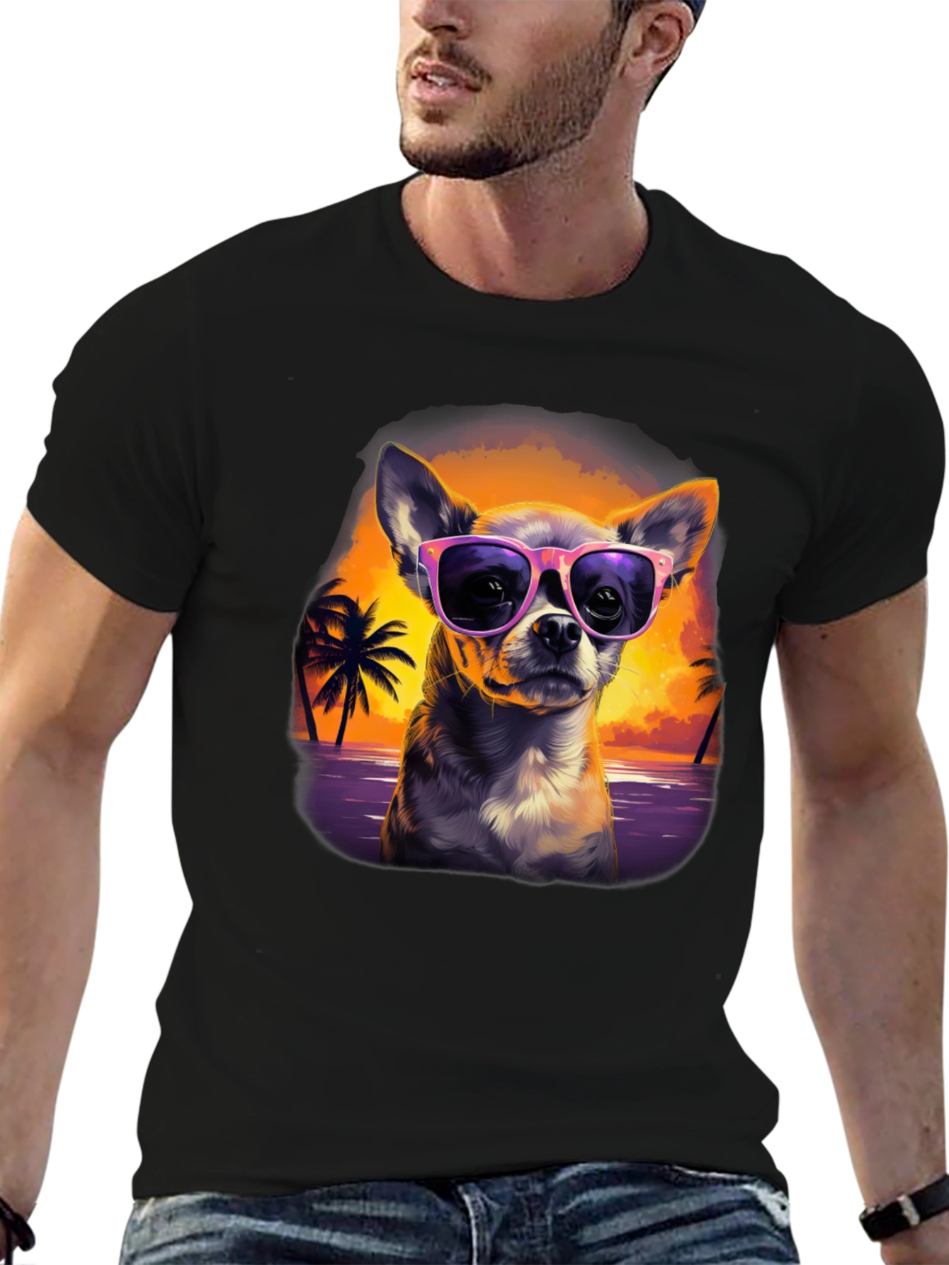 Chihuahua Sunset T-Shirt - Cool Dog Design