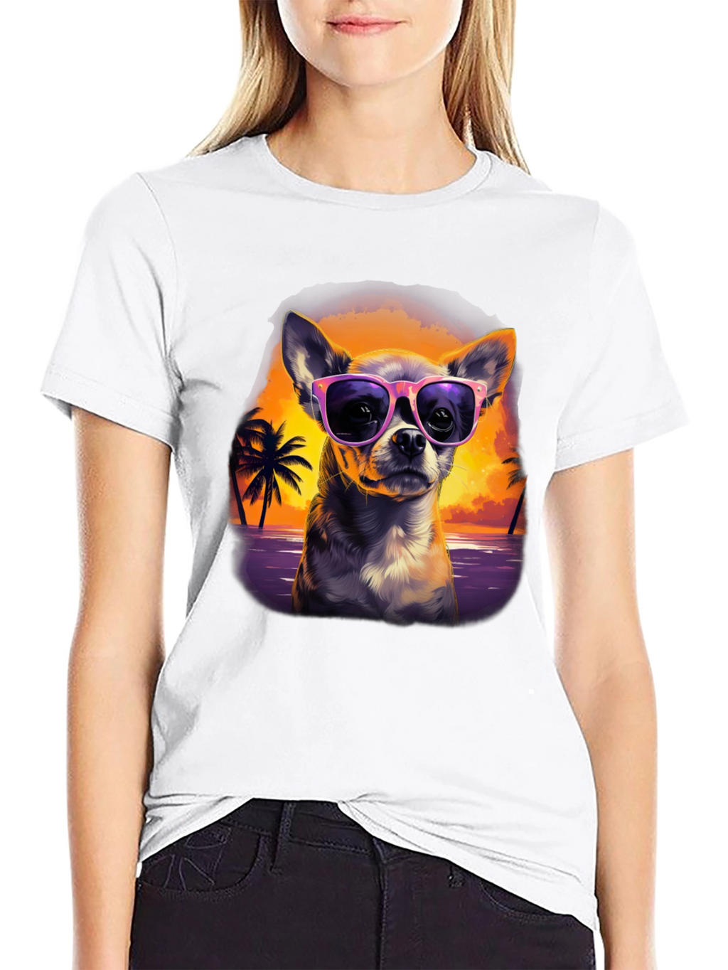 Chihuahua Sunset T-Shirt - Cool Dog Design