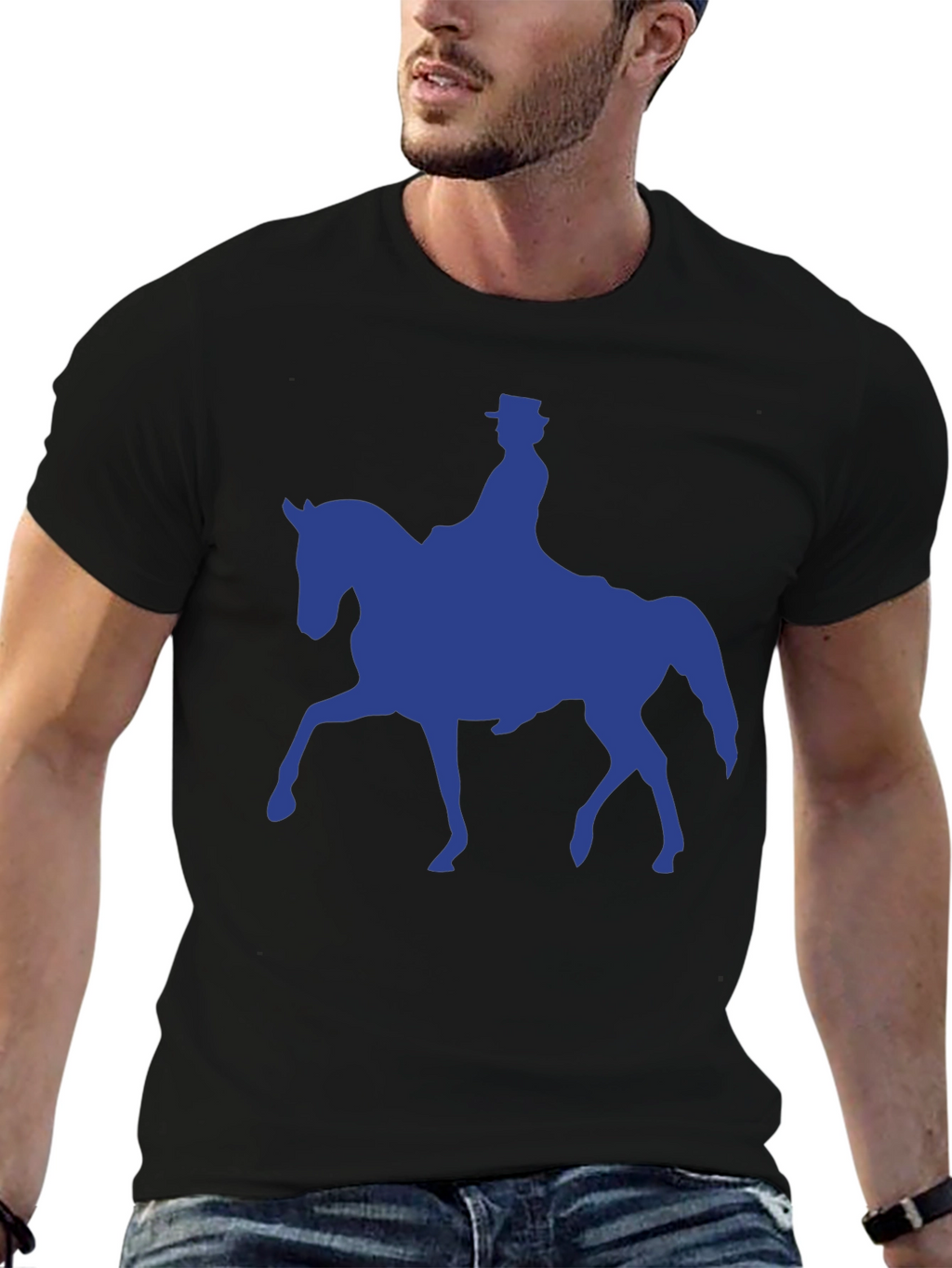 Equestrian Silhouette T-Shirt - Black