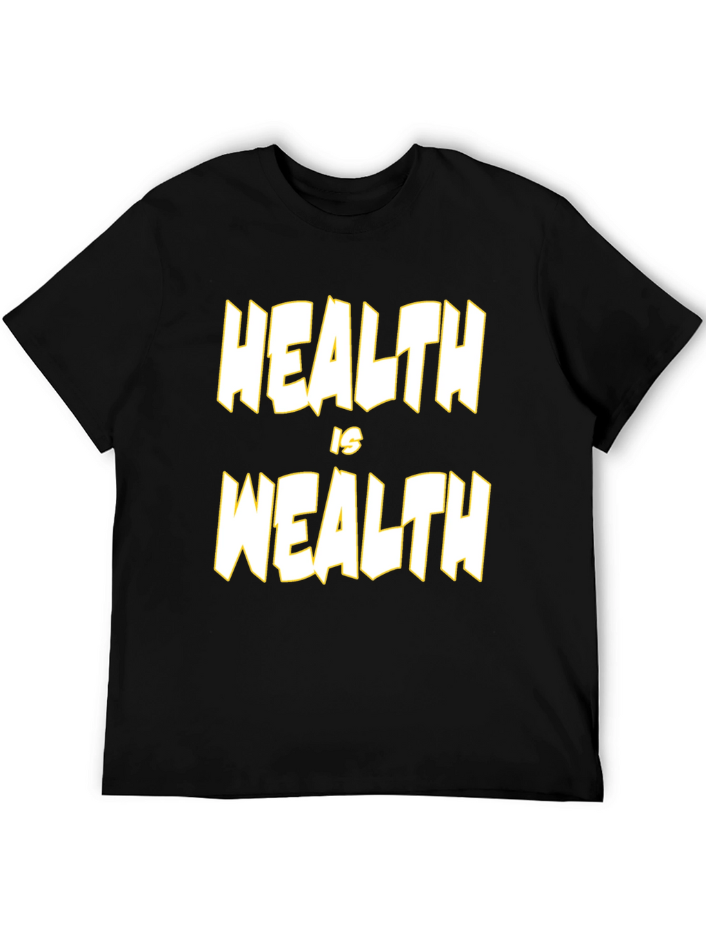 Health is Wealth Black Graphic T-Shirt