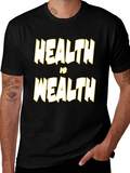 Health is Wealth Black Graphic T-Shirt
