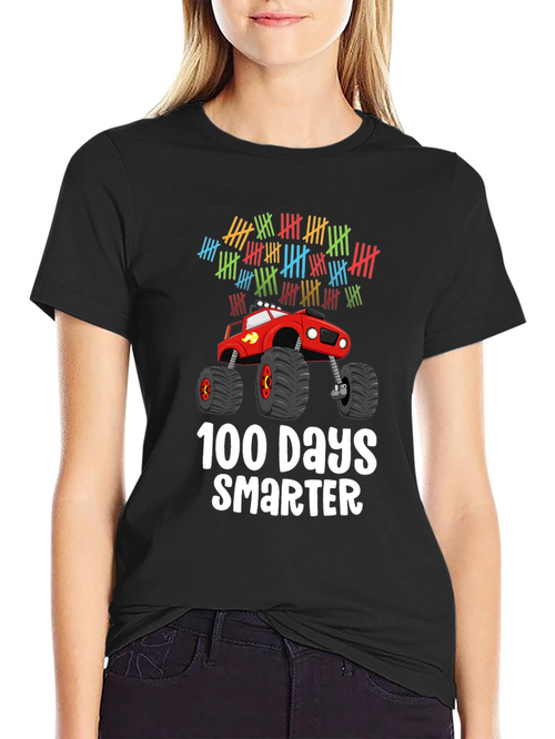 100 Days Smarter Monster Truck T-Shirt