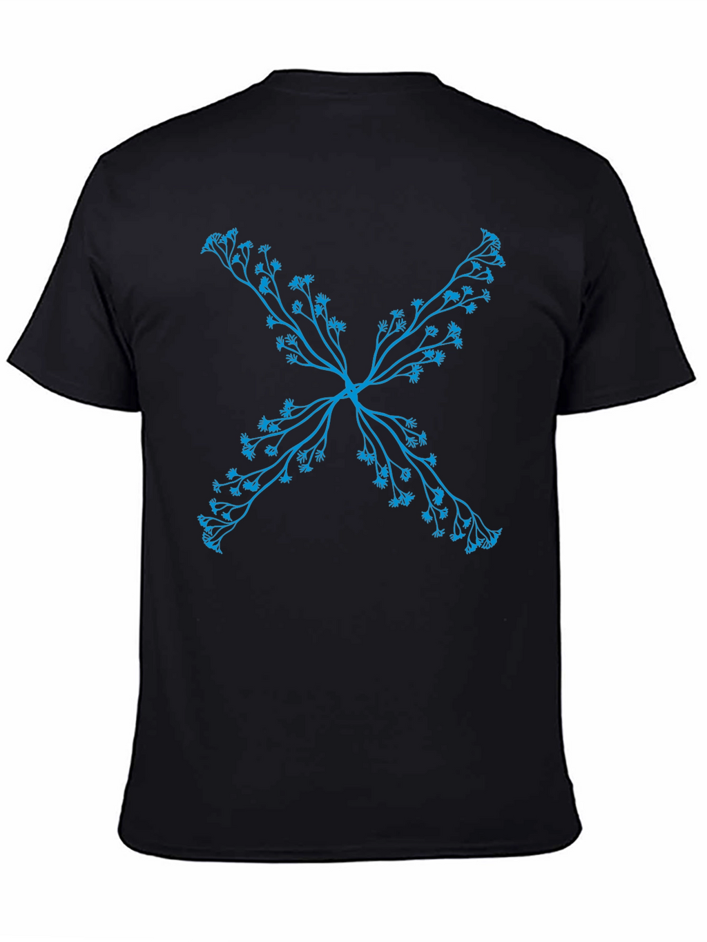 Floral X Black T-Shirt - Stylish Casual Wear