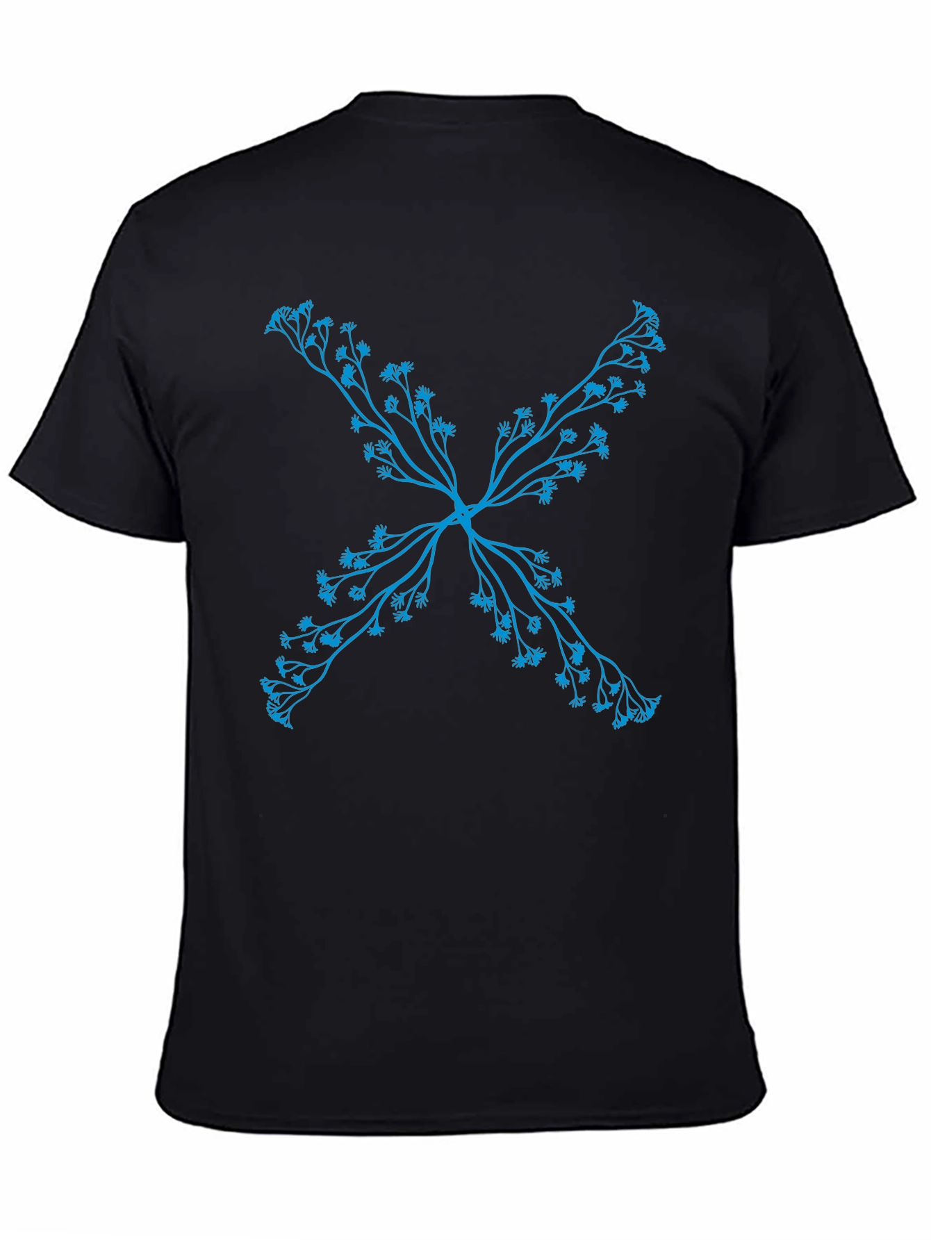 Floral X Black T-Shirt - Stylish Casual Wear