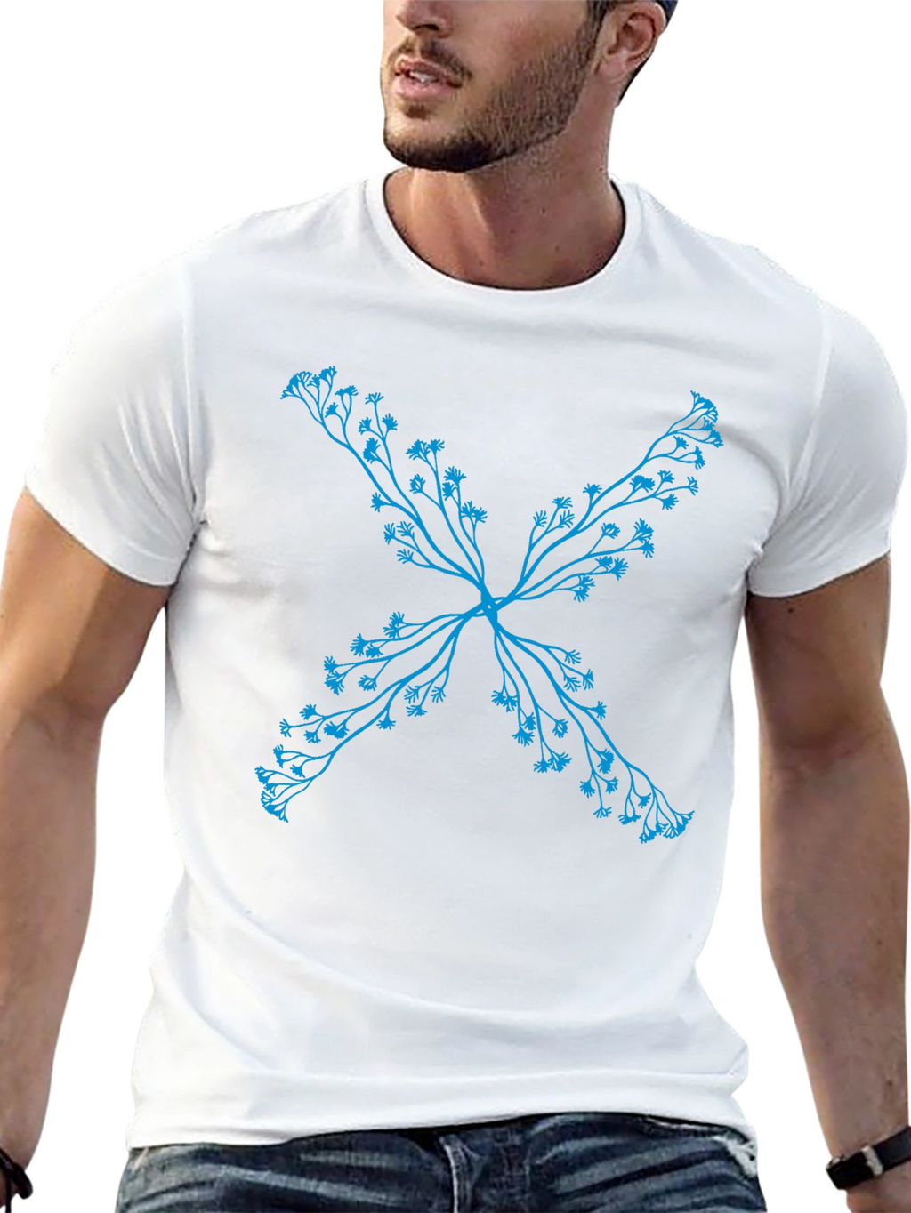 Floral X Black T-Shirt - Stylish Casual Wear