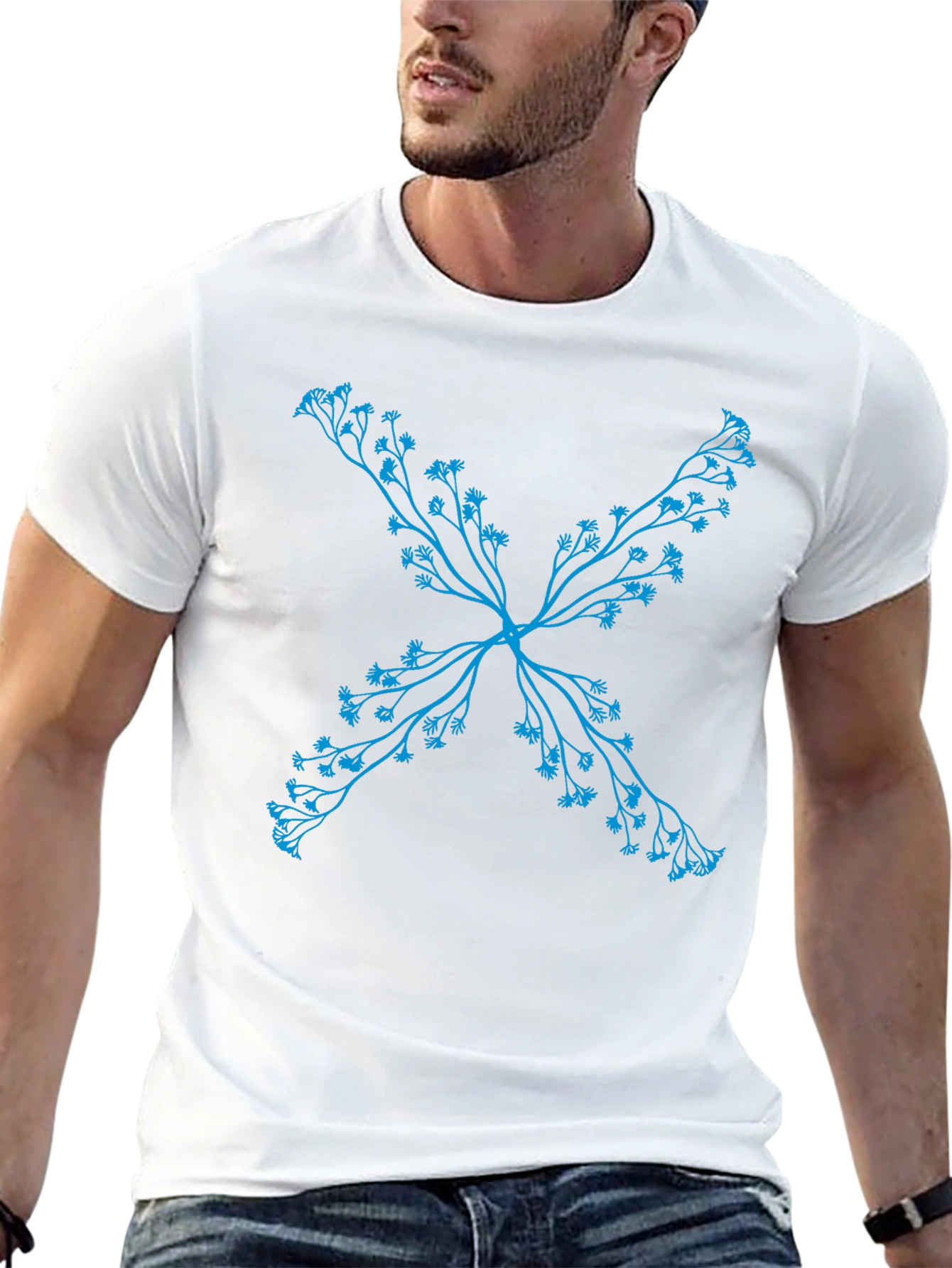 Floral X Black T-Shirt - Stylish Casual Wear