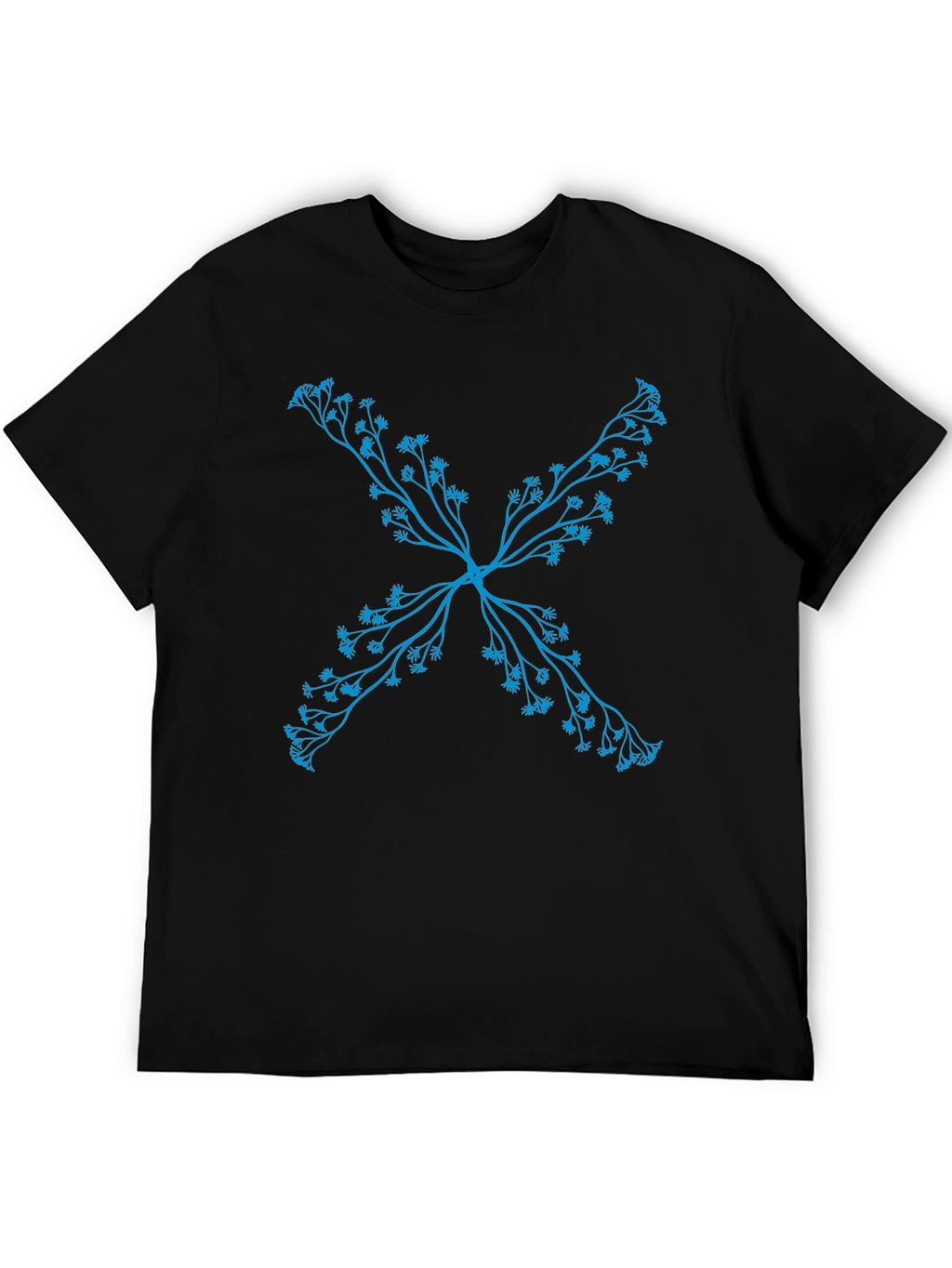 Floral X Black T-Shirt - Stylish Casual Wear