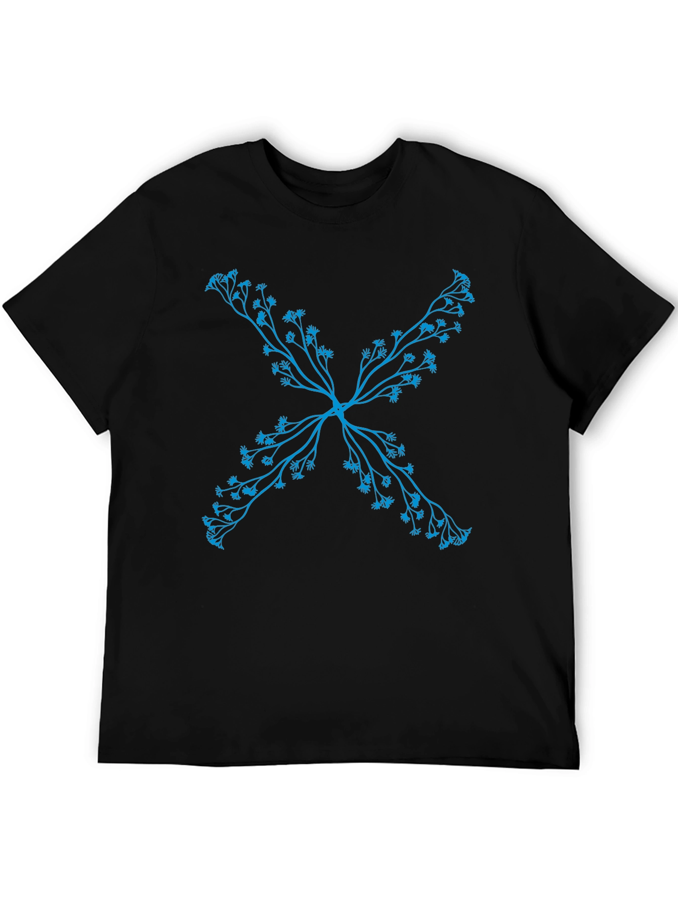 Floral X Black T-Shirt - Stylish Casual Wear
