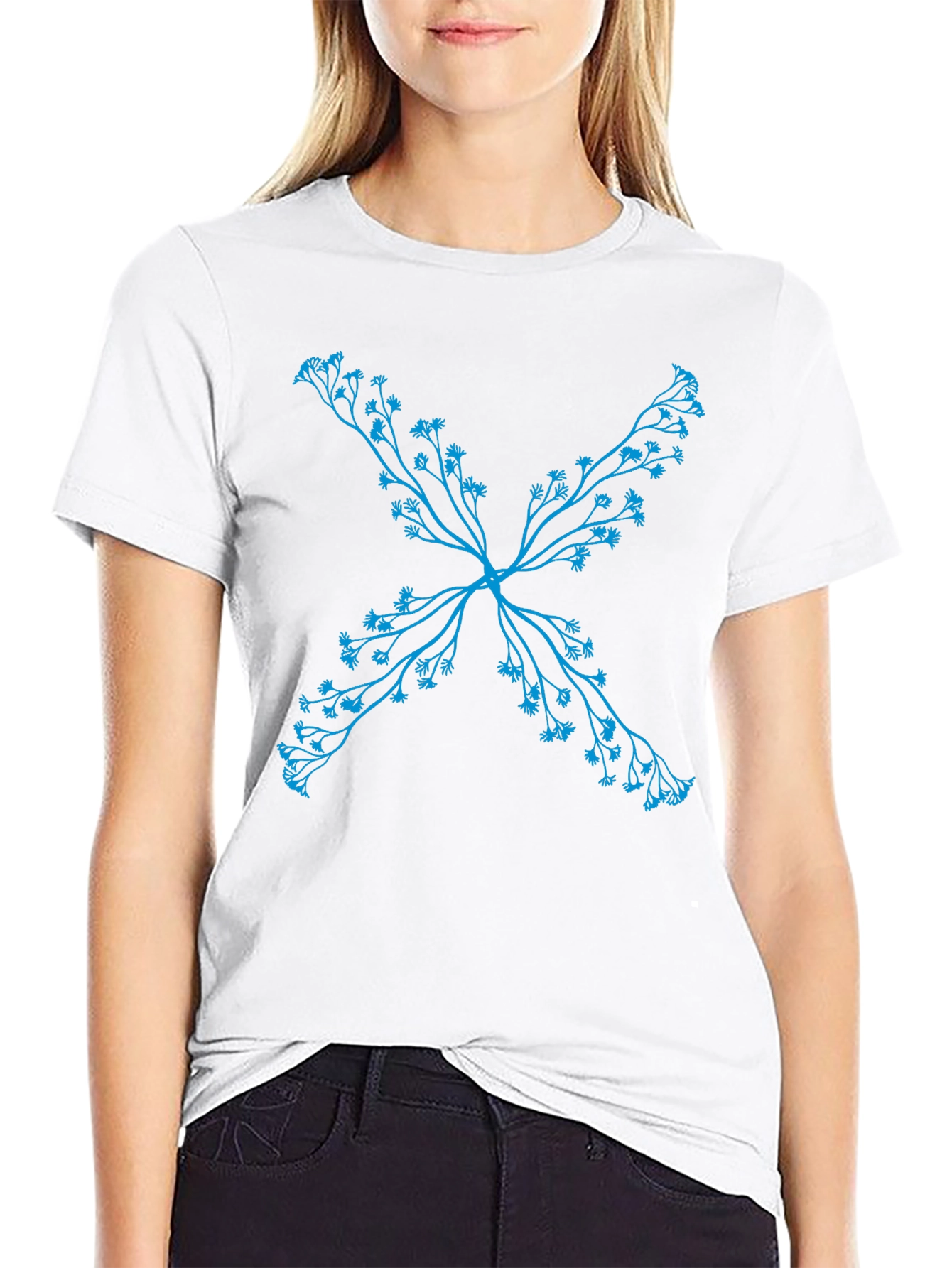 Floral X Black T-Shirt - Stylish Casual Wear