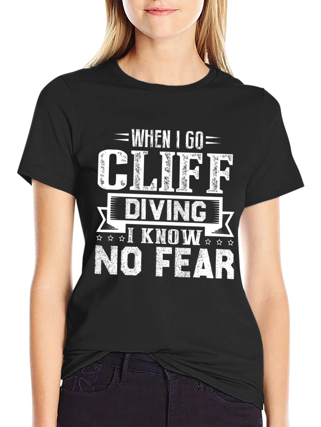 Cliff Diving Graphic Tee - No Fear!