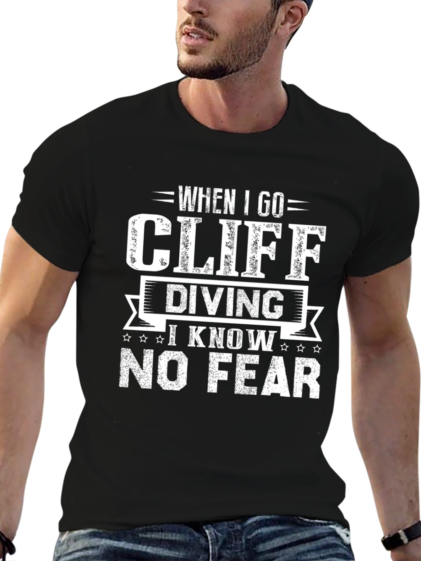 Cliff Diving Graphic Tee - No Fear!