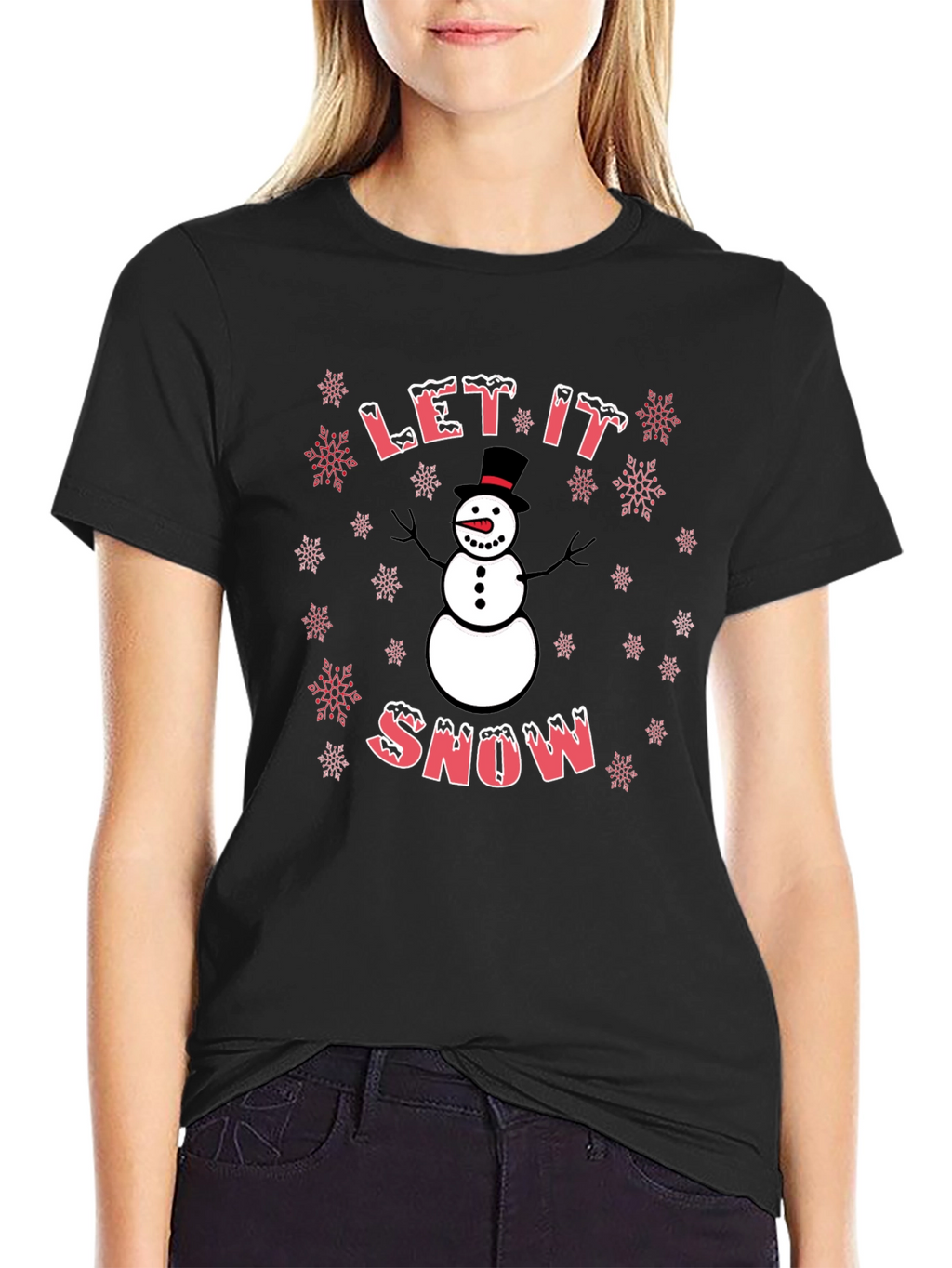 Let It Snow Snowman Graphic Tee