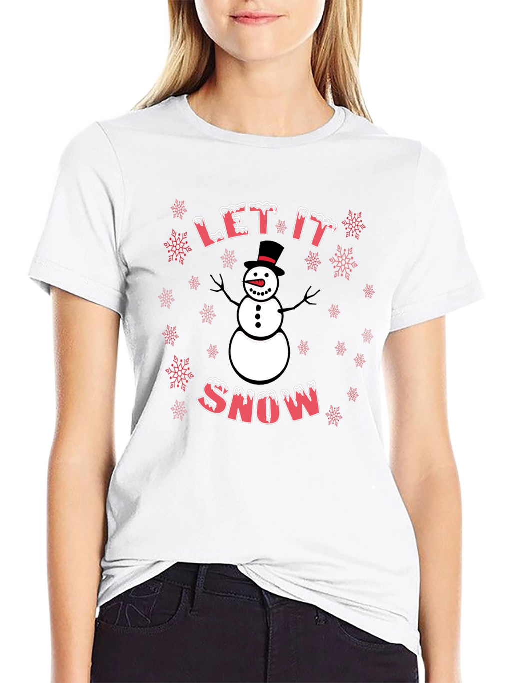 Let It Snow Snowman Graphic Tee
