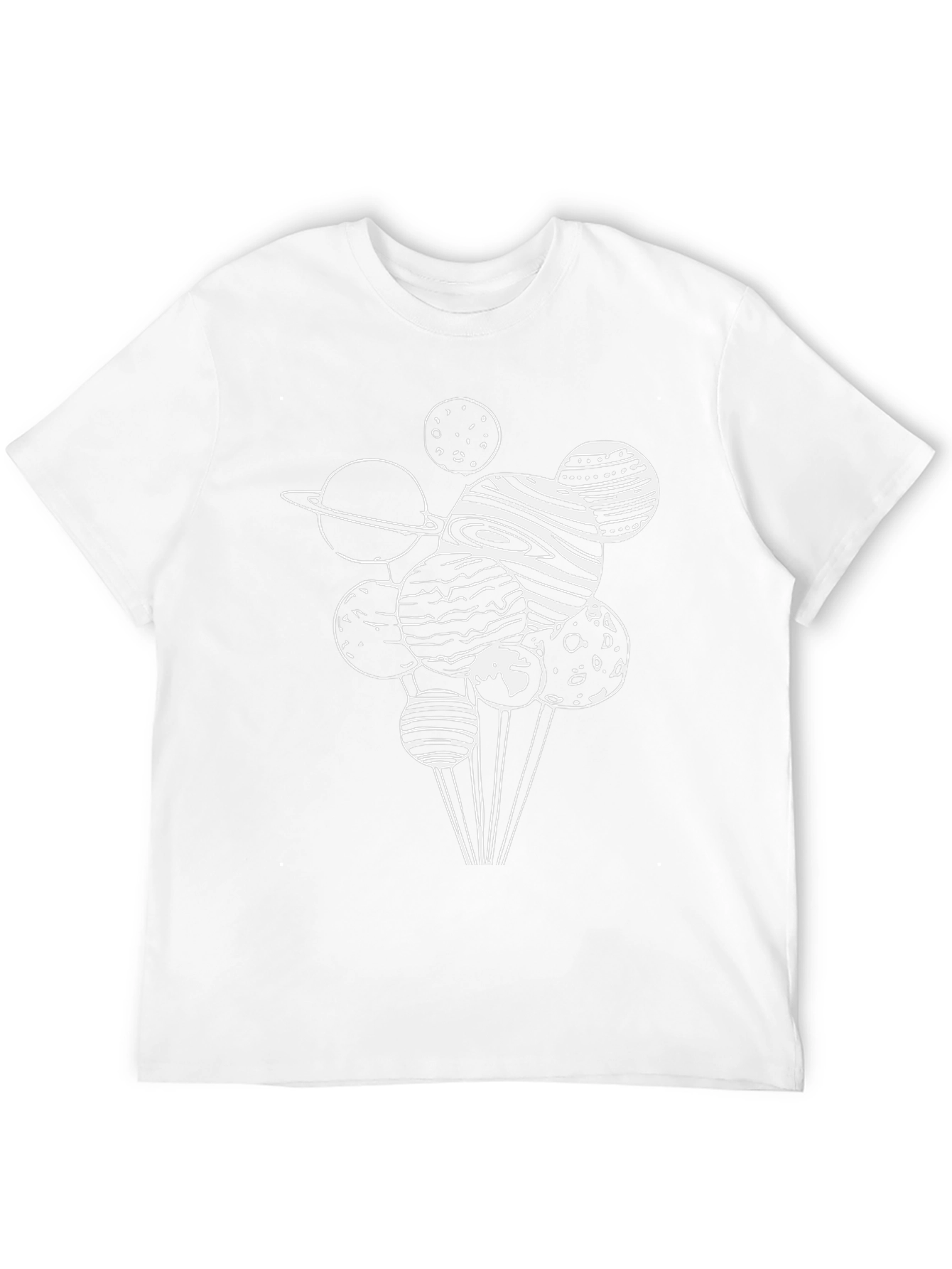 Planets Graphic Tee - Black Cotton Casual T-Shirt