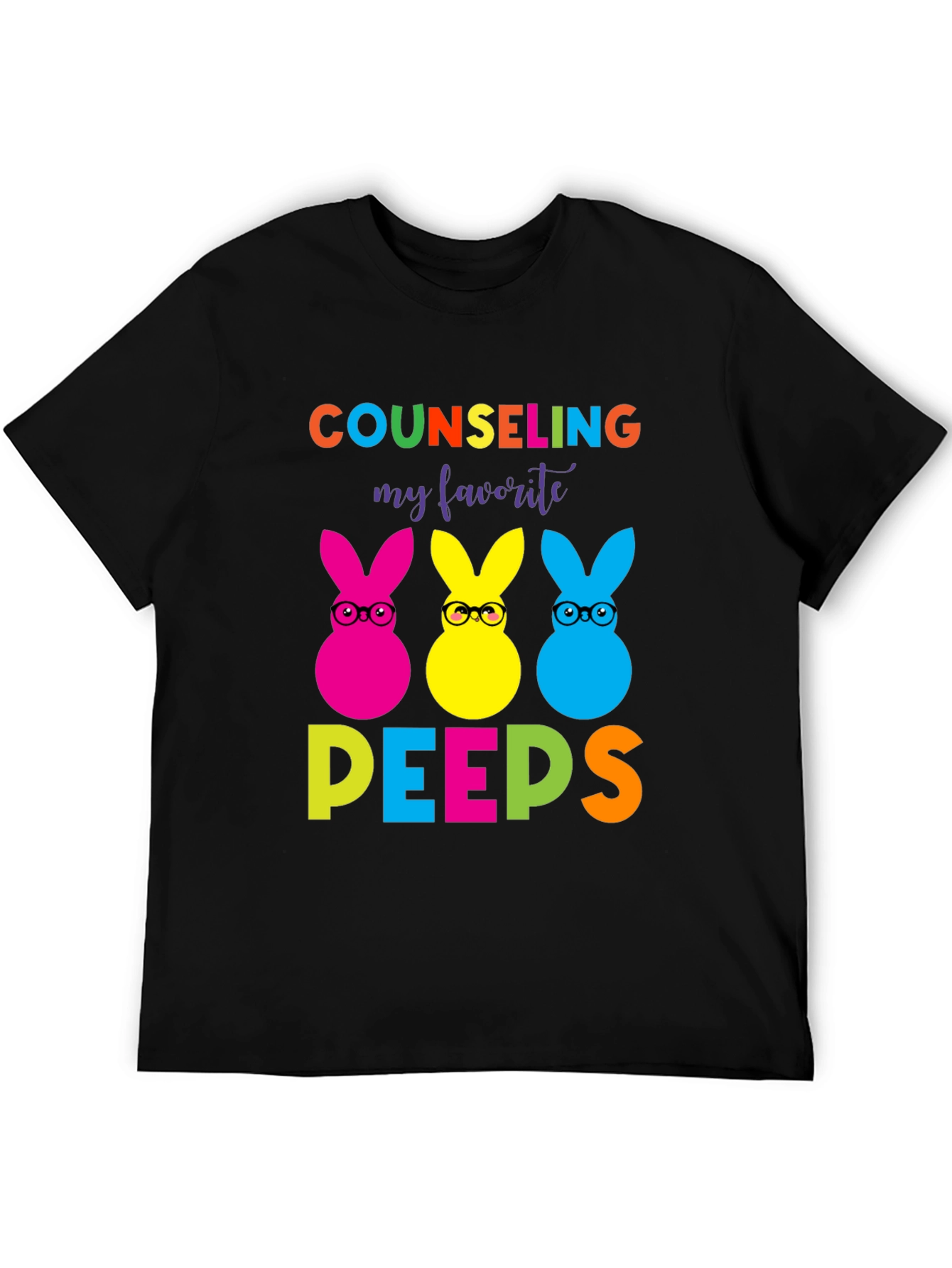 Counseling Peeps T-Shirt - Colorful Easter Bunny Tee