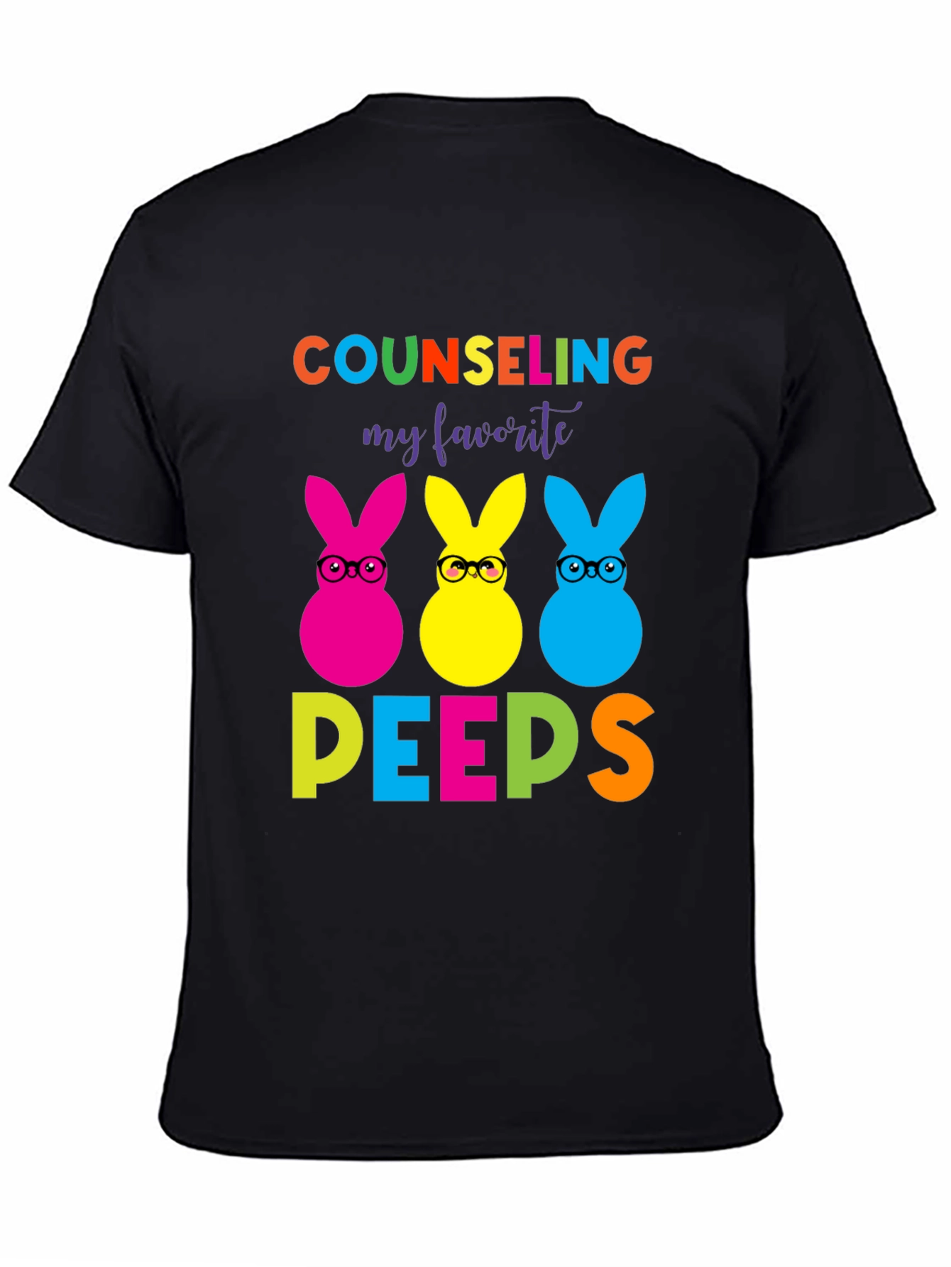 Counseling Peeps T-Shirt - Colorful Easter Bunny Tee
