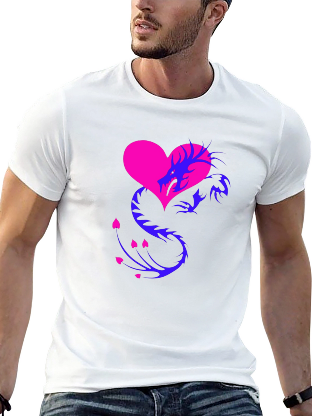 Dragon Heart Graphic Tee - Stylish Mens Shirt